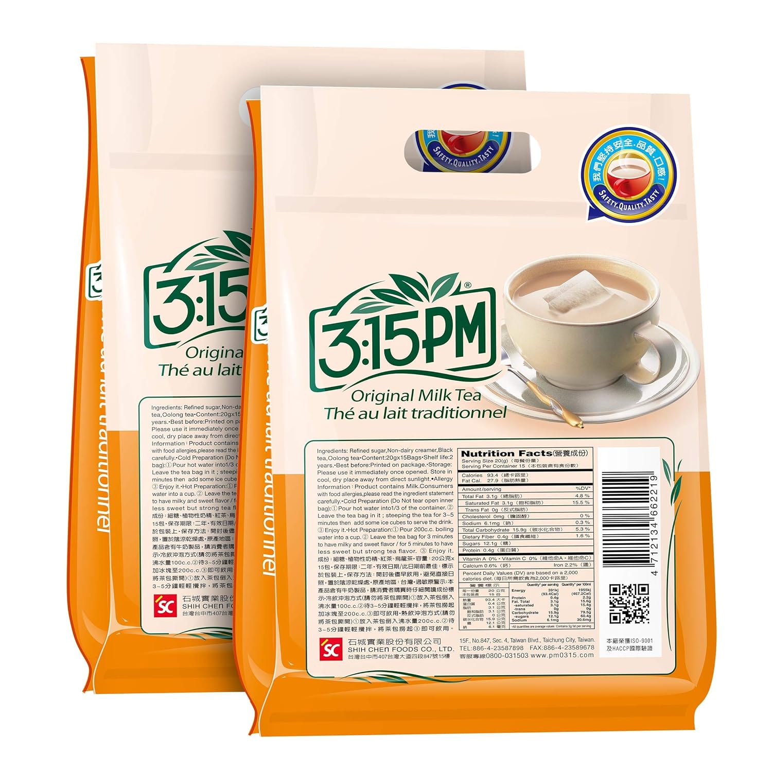 3:15pm Milk Tea - Classic Series - Authentic Bubble Tea (10 teabags) (Original Milk Tea, 30)