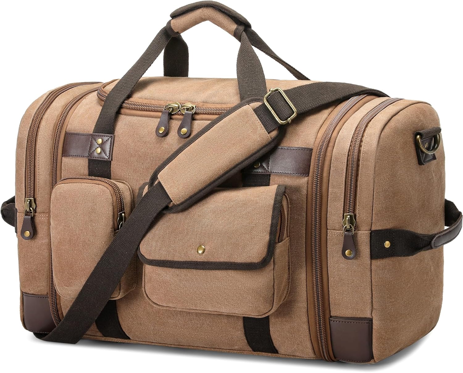 Duffle Bag for Travel, 50L Carry On Duffle Bag for Airplanes, Canvas Overnight Weekender Bag for Men and Women