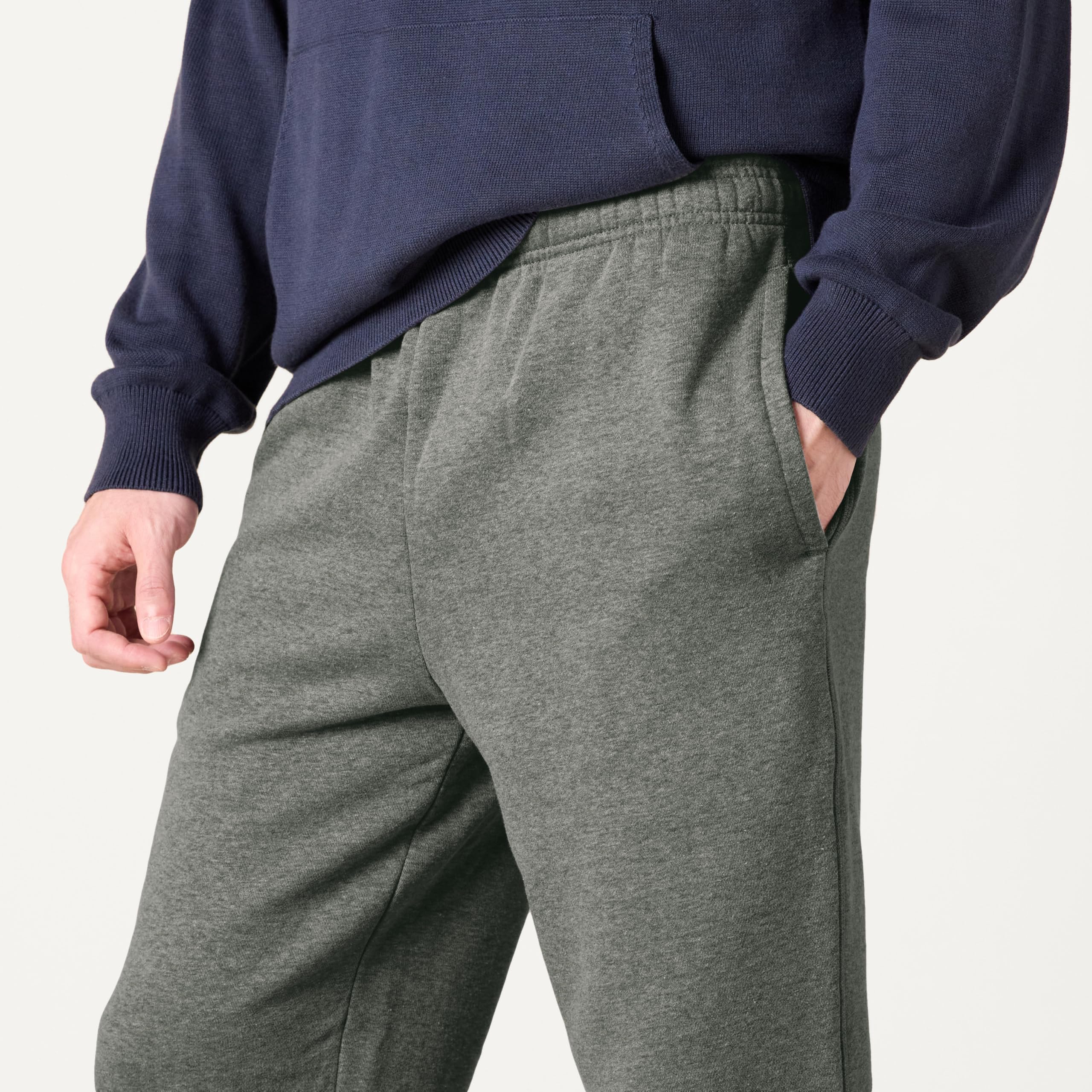 Amazon Essentials Pantalones Deportivos de Forro Polar con Parte Inferior Abierta (Disponibles en Tallas Grandes y Largos Especiales) Hombre