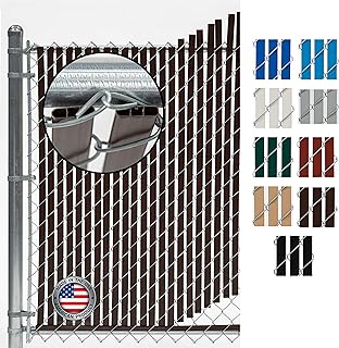 Fence Source Double-Double Bottom Locking Privacy Fence Slat (9 Colors) Double Wall Reinforced with Two Legs Inside - Made for a 4' high Chain Link Fence (4 ft, Brown)