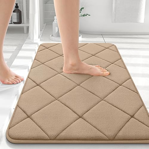Miniatura 38 de OLANLY Tapete de baño de espuma viscoelástica de 24 x 16 pulgadas, ultra suave y absorbente, lavable a máquina, cómodo tapete de baño para suelo de
