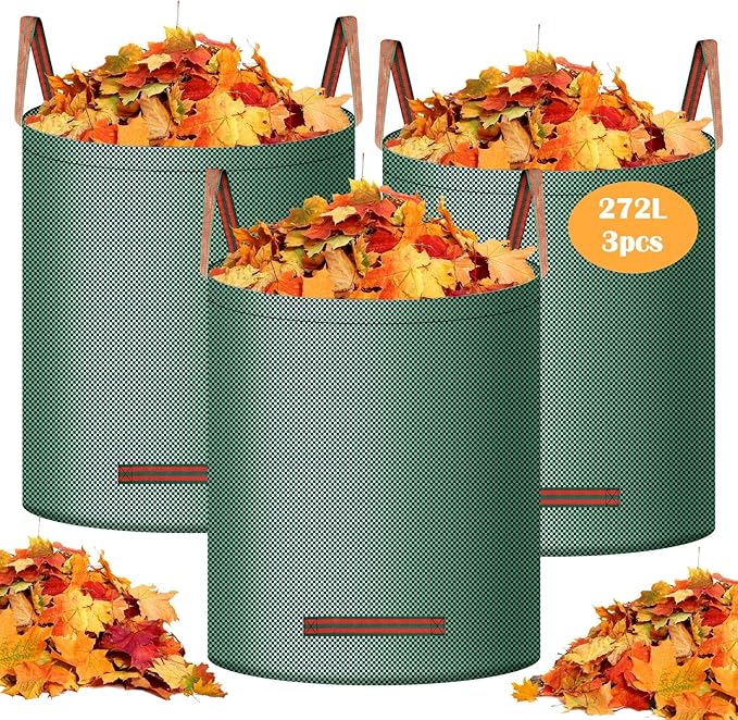 Zimoer Gartenabfallsack 125L - 3er Set Stabile Gartensäcke Aus PP