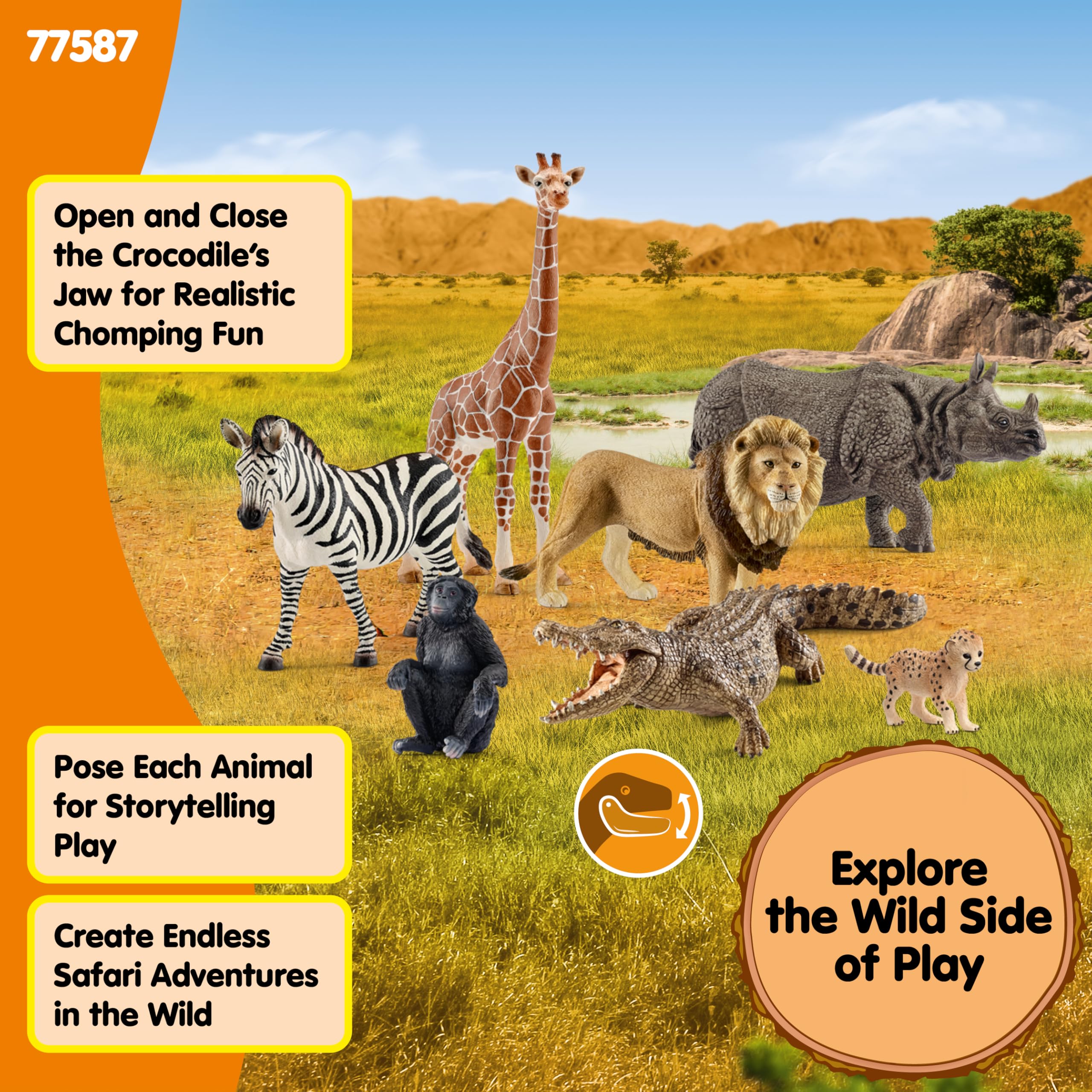 Amazon.co.jp: Schleich Wild Life - サバンナ動物玩具7点セット