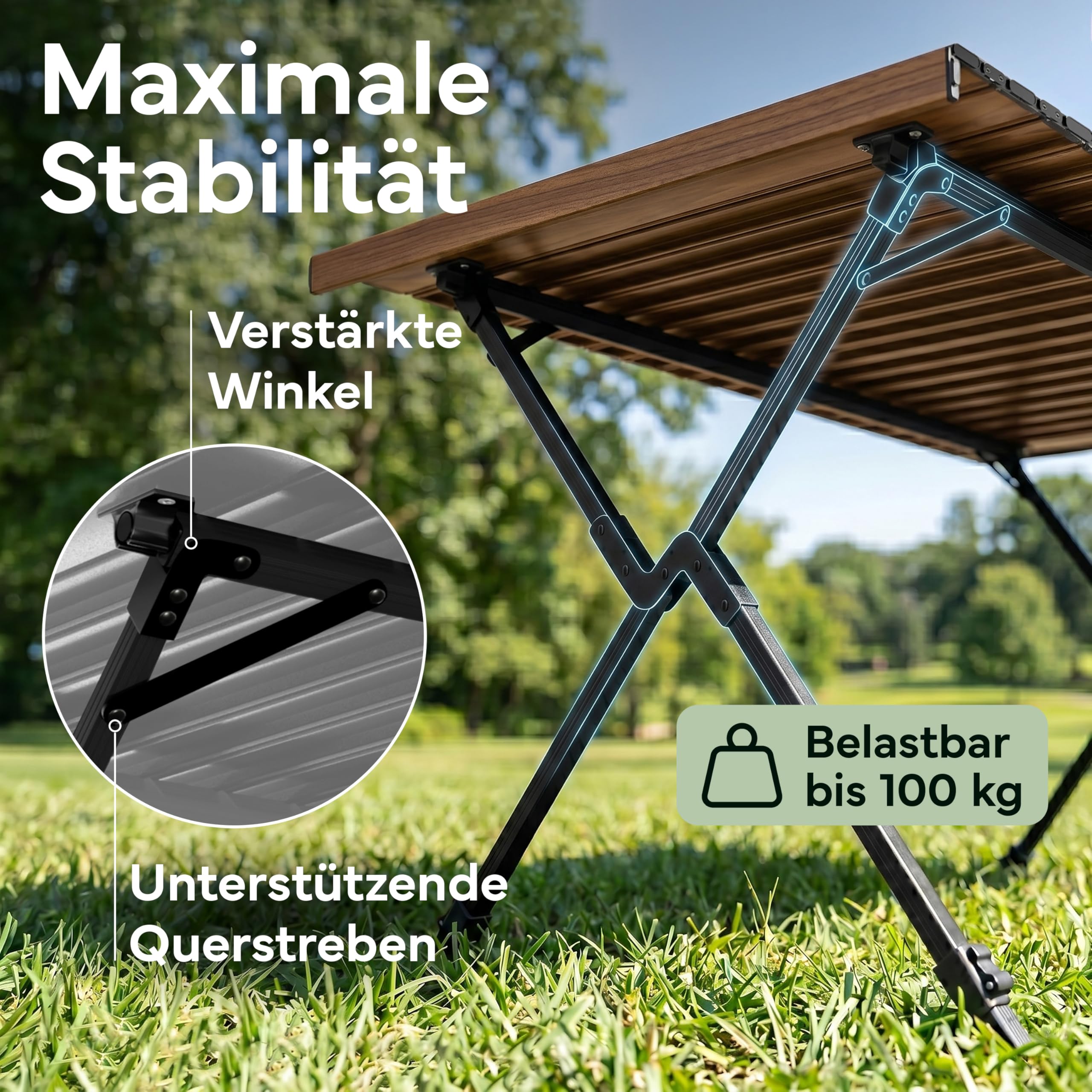 NORDPINE Campingtisch klappbar höhenverstellbar 45-68 cm – Faltbarer Outdoor Tisch & Picknicktisch aus Aluminium mit kleinem Packmaß – Wetterfester Gartentisch Klapptisch Camping mit Tragetasche