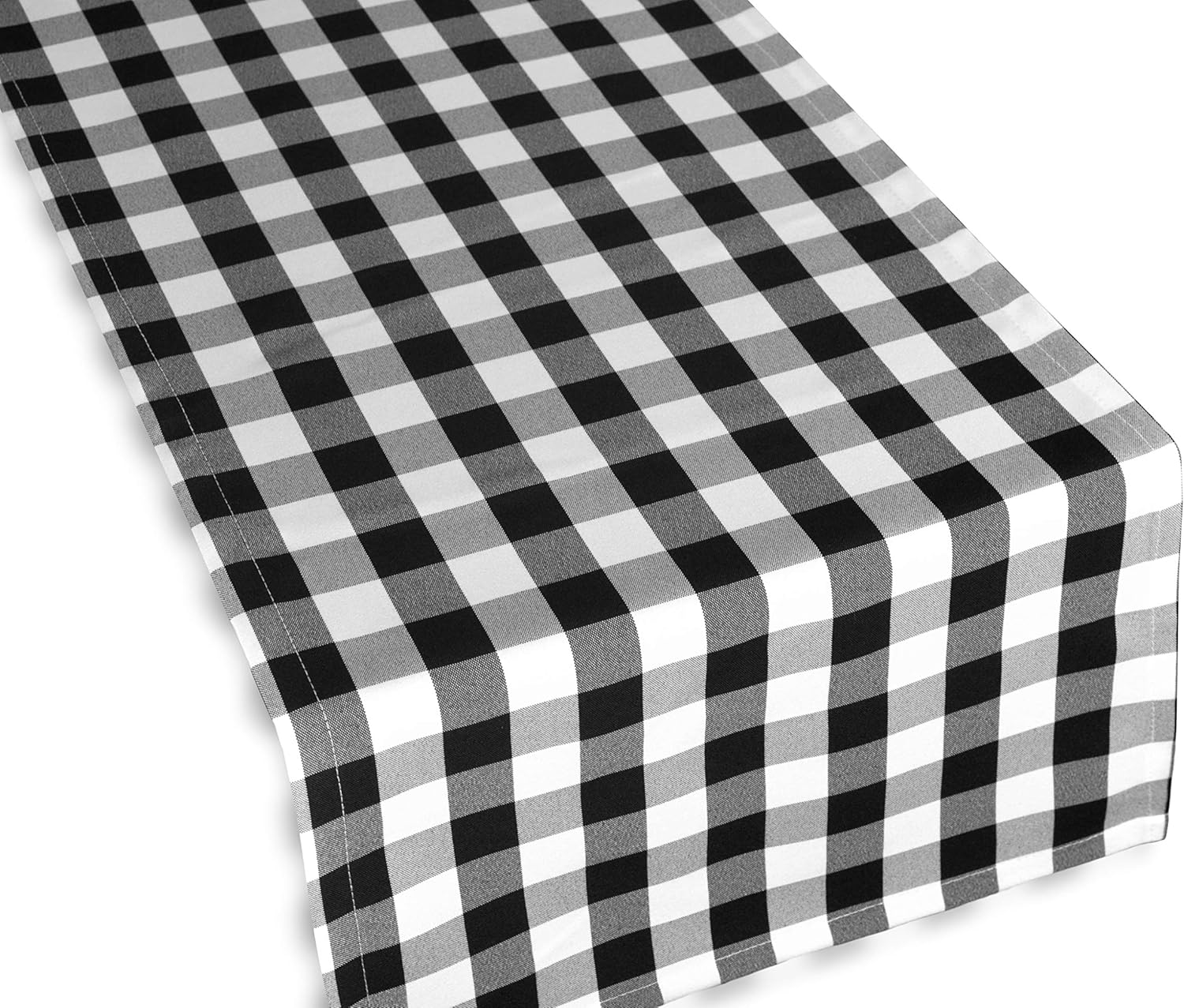 Aiking Home 14"x62" Picnic Check Dinner Table Runner, Polyester, Machine Washable, Single Ply, (Pack of 4) Yellow/White
