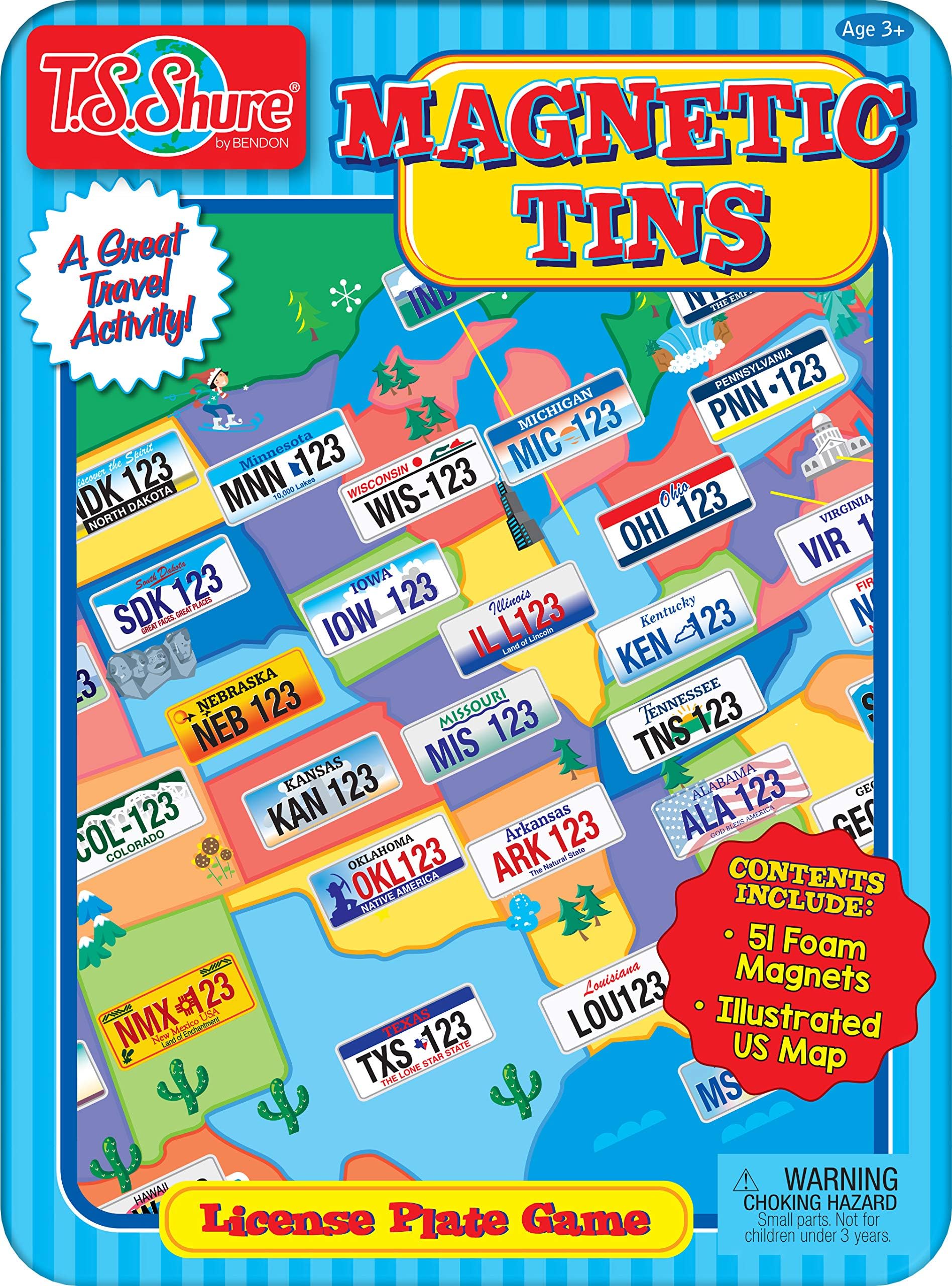 TS Shure by Bendon License Plate Games Magnetic Activity Tin with Foam Magnet Sheet 50519