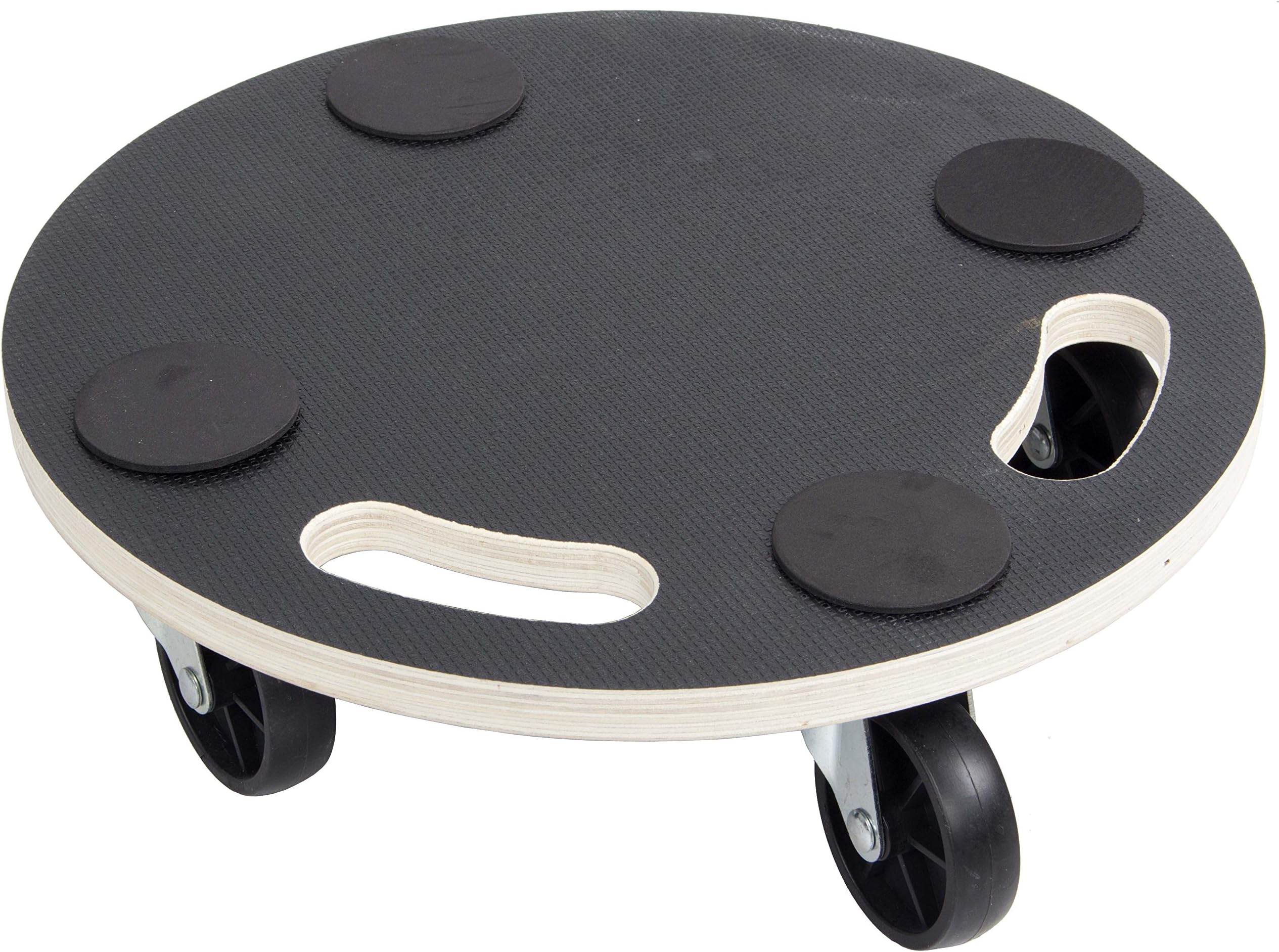 200kg Round Anti Slip Wooden Hand Dolly Trolley Furniture Mover Platform 380x380mm