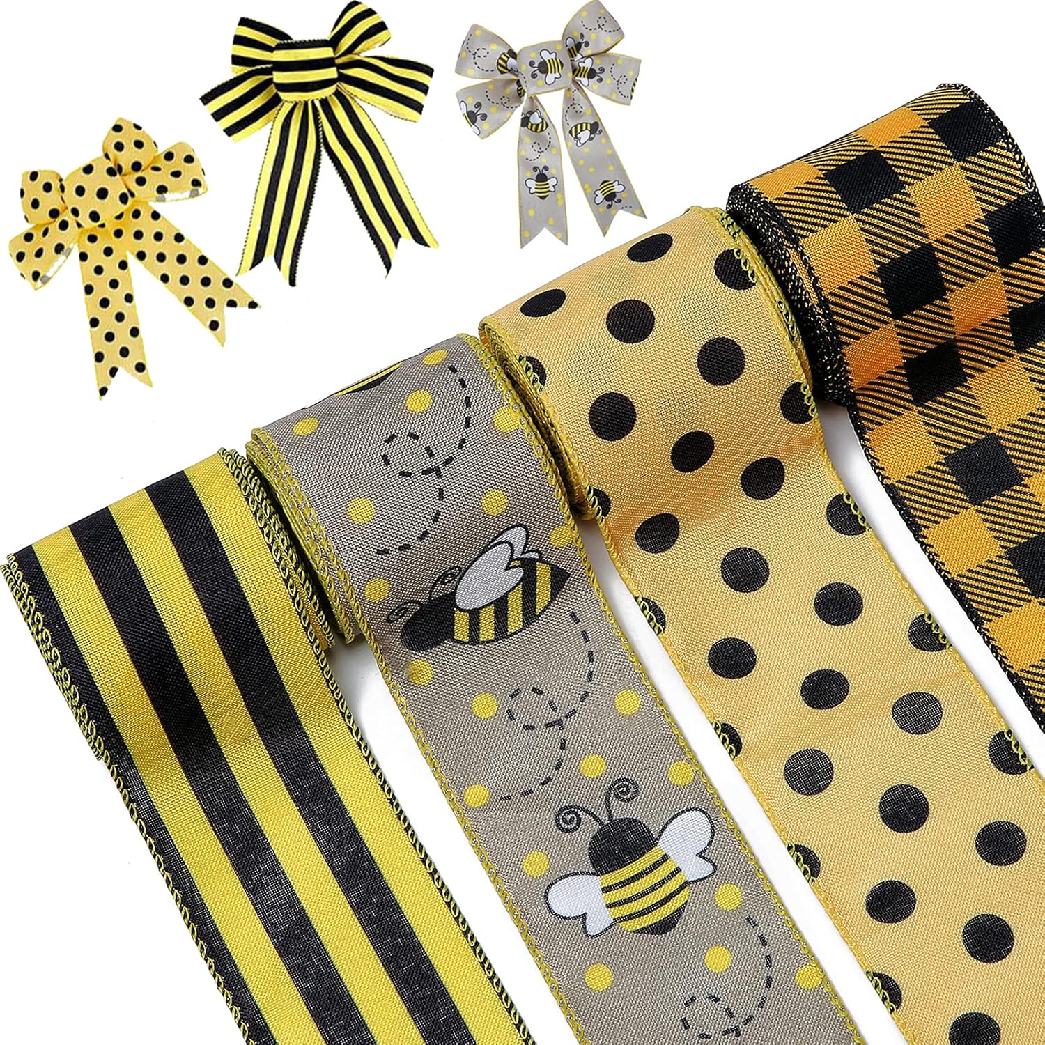 Checkered Ribbon Christmas Burlap Plaid Ribbon Wired Ribbon