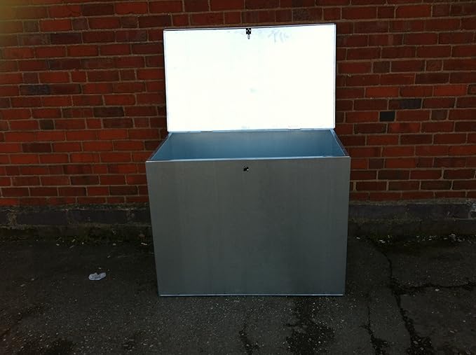 Pet Supplies LARGE GALVANISED FEED BIN WITH TWO COMPARMENTS ASA METAL