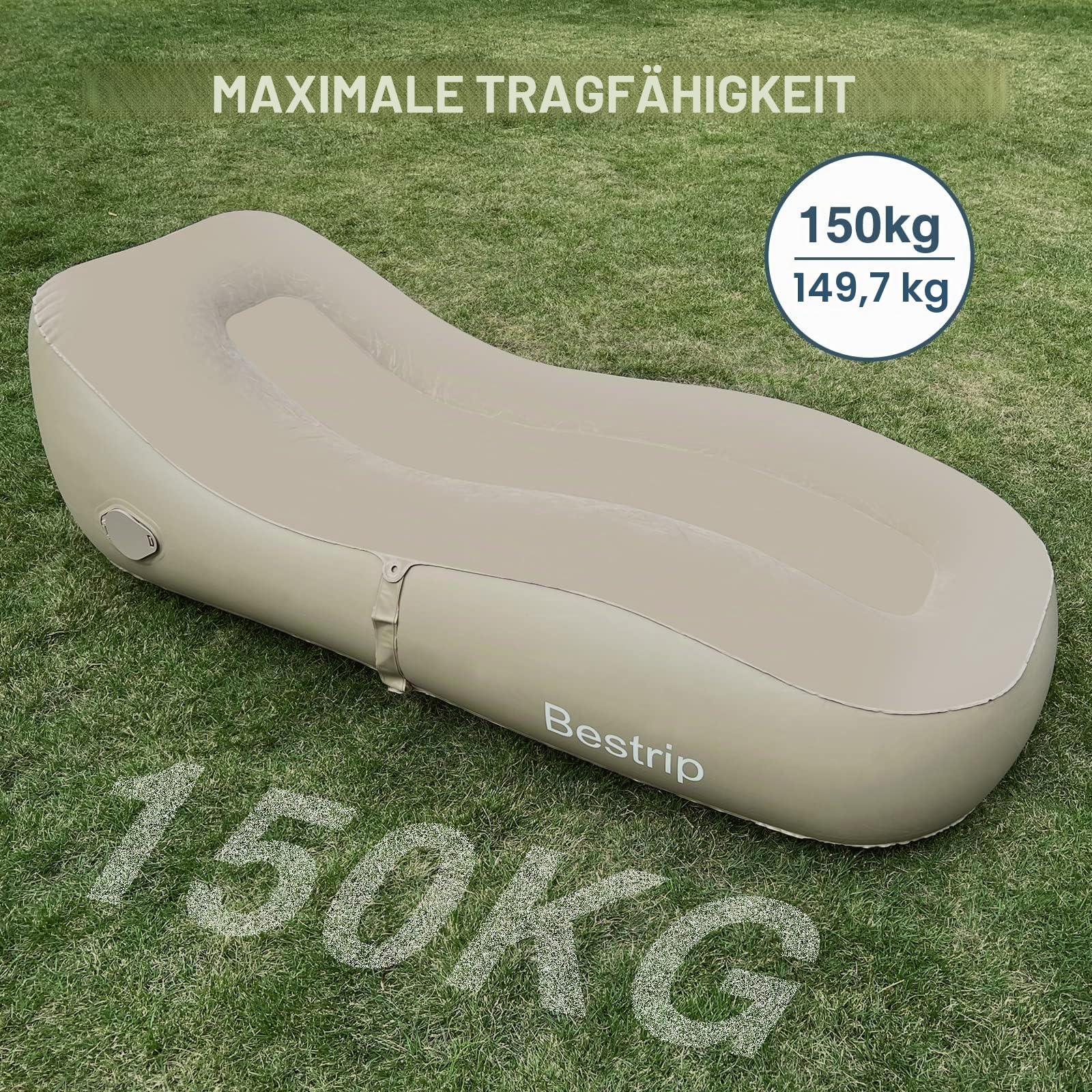 Bestrip Aufblasbares Sofa Aufblasbare Liege, Aufblasbare Luftbett mit elektrischer Luftpumpe, Aufblasbare Couch Camping Sofa,geeignet für Drinnen Draußen (180 * 70 * 50cm)