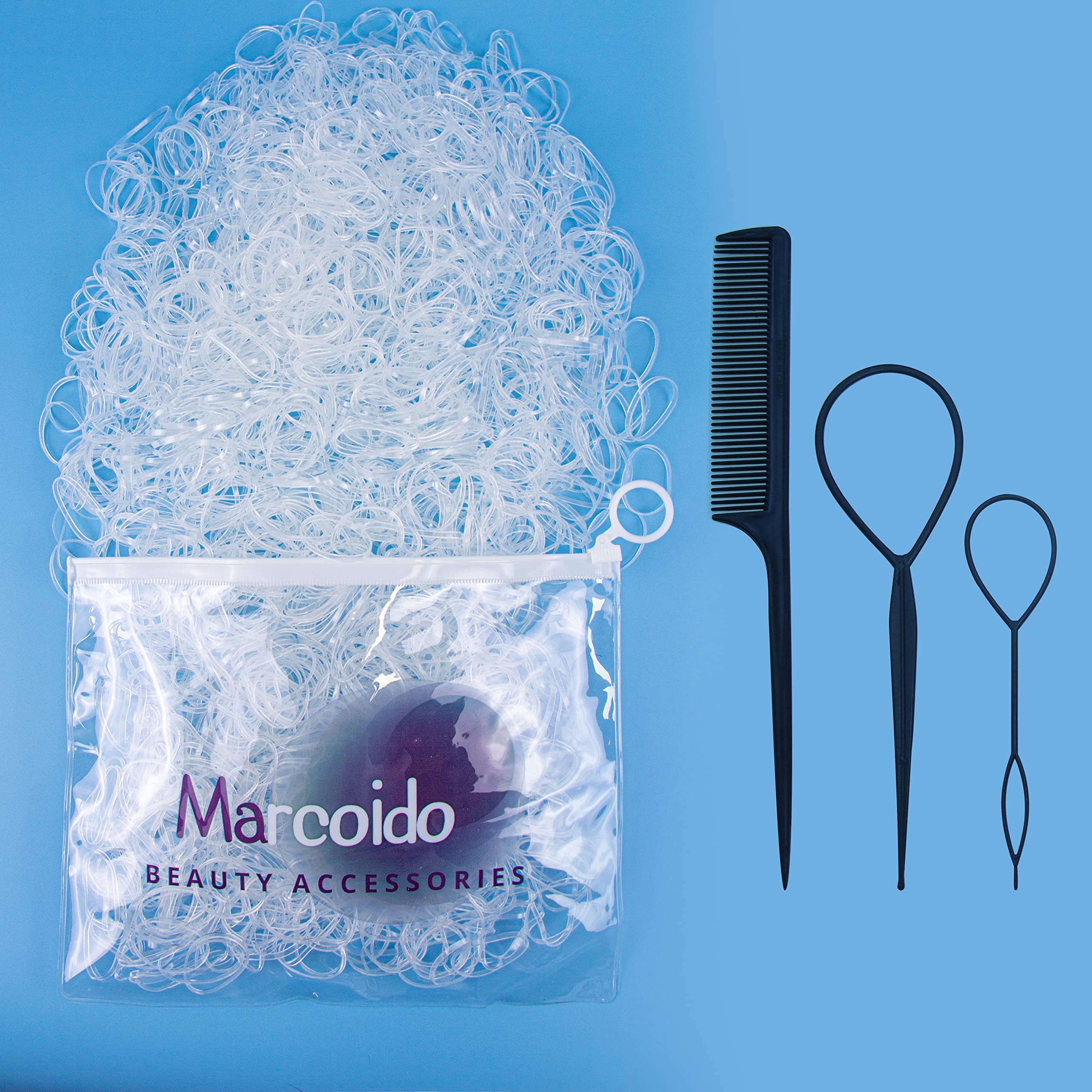 Amazon.com: Clear Elastic Hair Rubber Bands, Marcoido 1000 Count For Women  Children Little Girl Kid Toddler Baby, 3pcs Hair Styling Accessories. (Clear)  : Baby