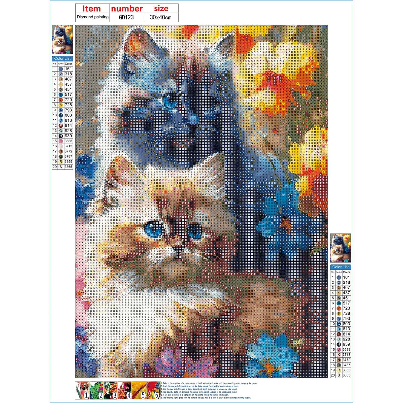 QQYRHN 5D Diamond Painting Kit „Vintage Katze“, 30x40 Cm – DIY Diamantmalerei Für Erwachsene & Anfänger, Komplett Mit Werkzeug