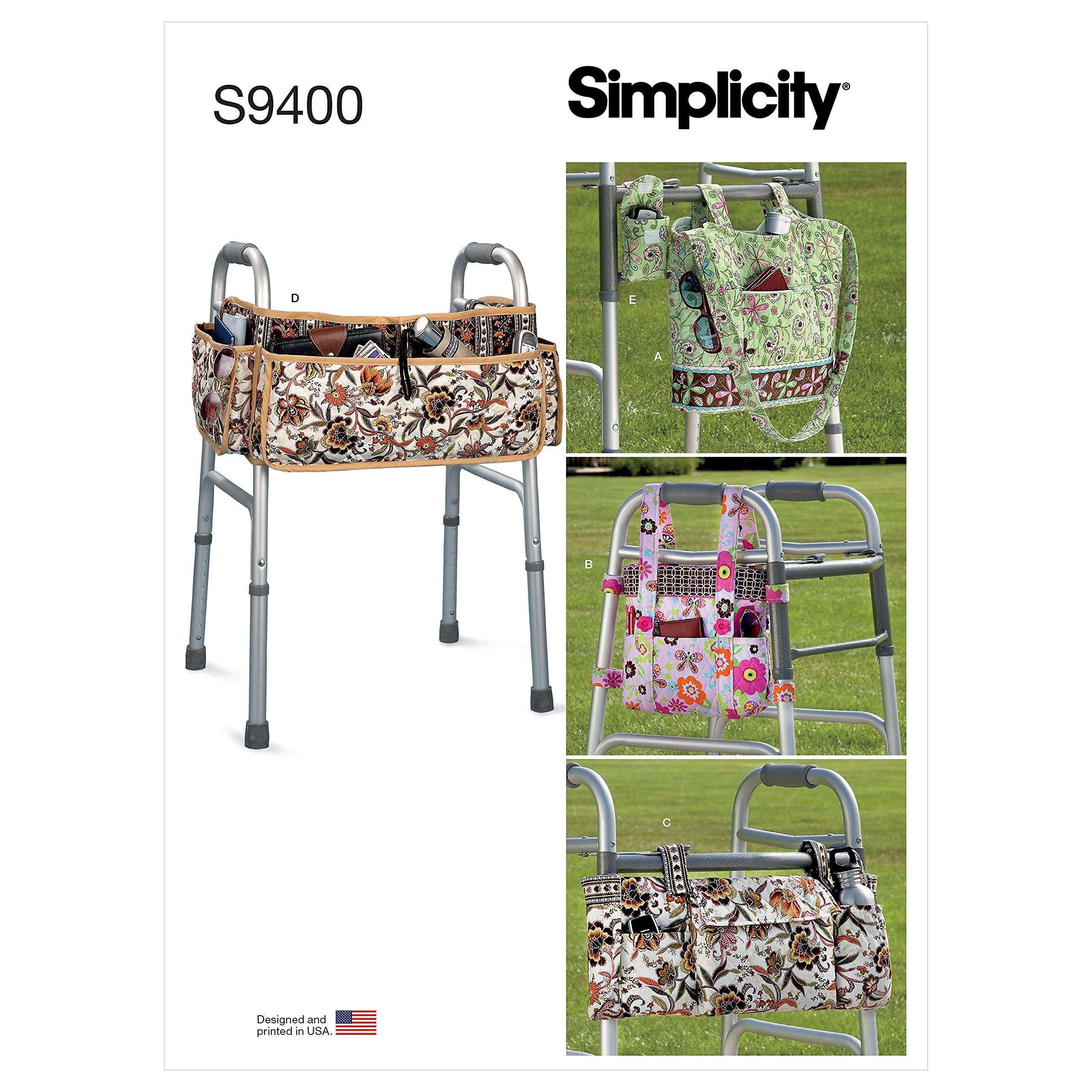 SIMPLICITYSewing Pattern S9400 Mobility Walker Accessories, Bag and Organiser