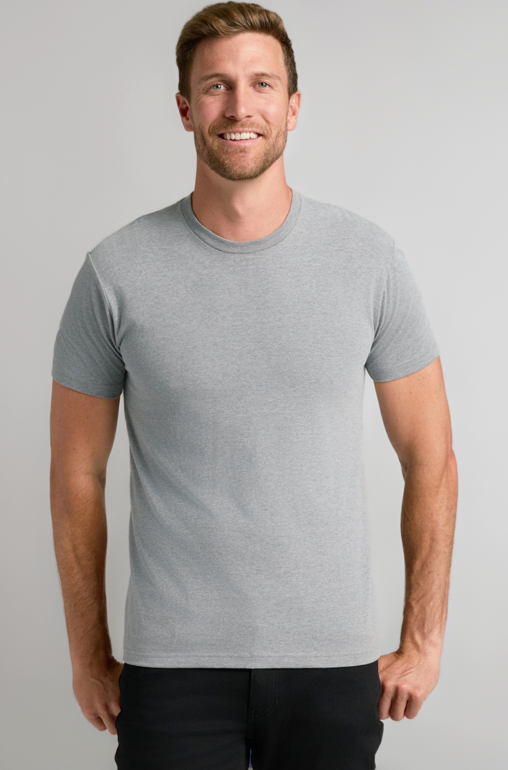 Mens T-Shirts - Short Sleeve Crew Neck Plain Novelty T Shirt for Men