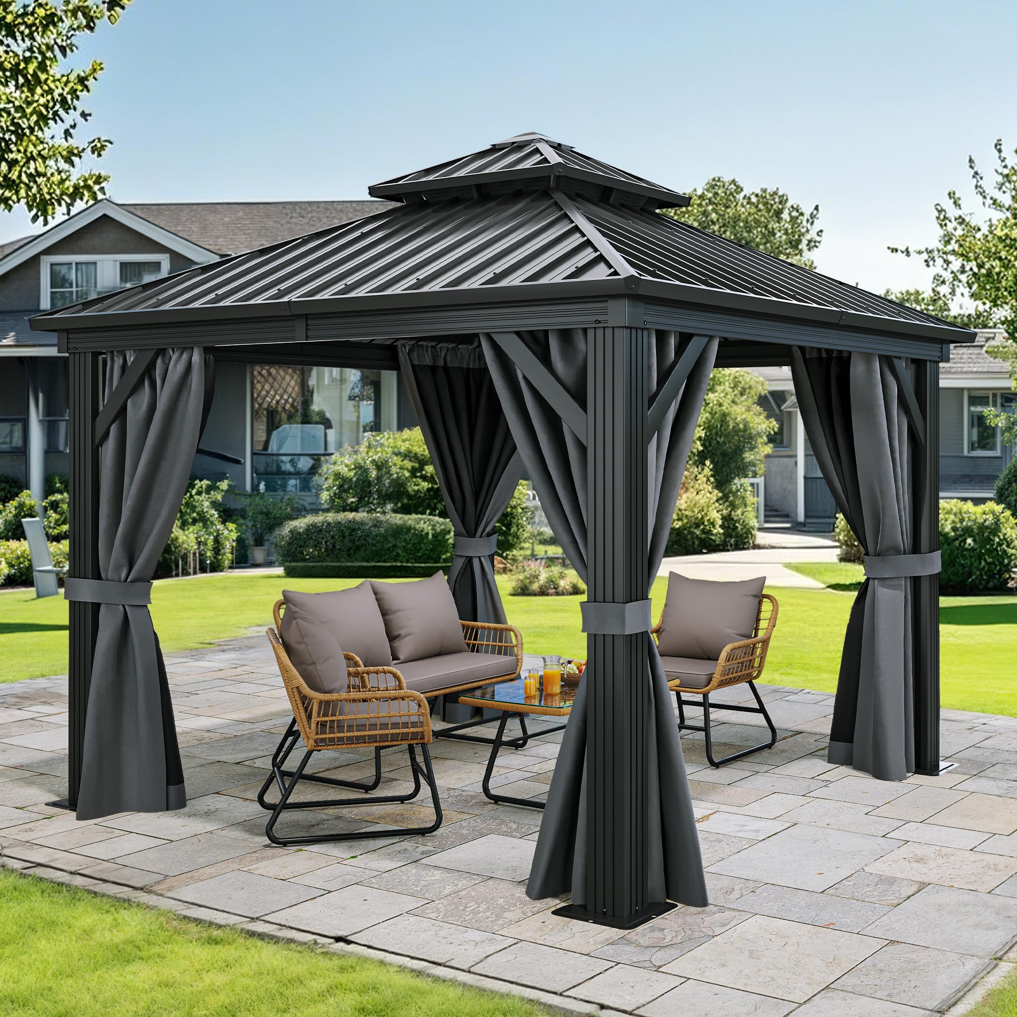 YITAHOME 10x10ft Hardtop Gazebo