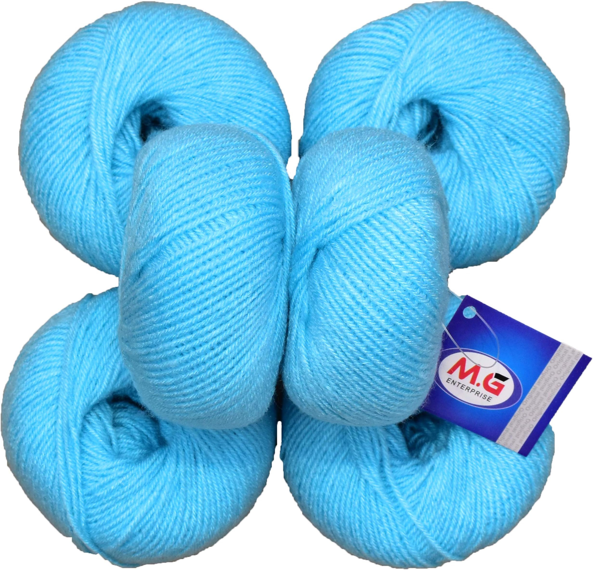 SIMI ENTERPRISE 100% Acrylic Wool Red (6 pc) Baby Soft 4 ply Wool Ball Hand Knitting Wool/Art Craft Soft Fingering Crochet Hook Yarn, Needle Knitting Yarn Thread Dye SM-B SM-IC