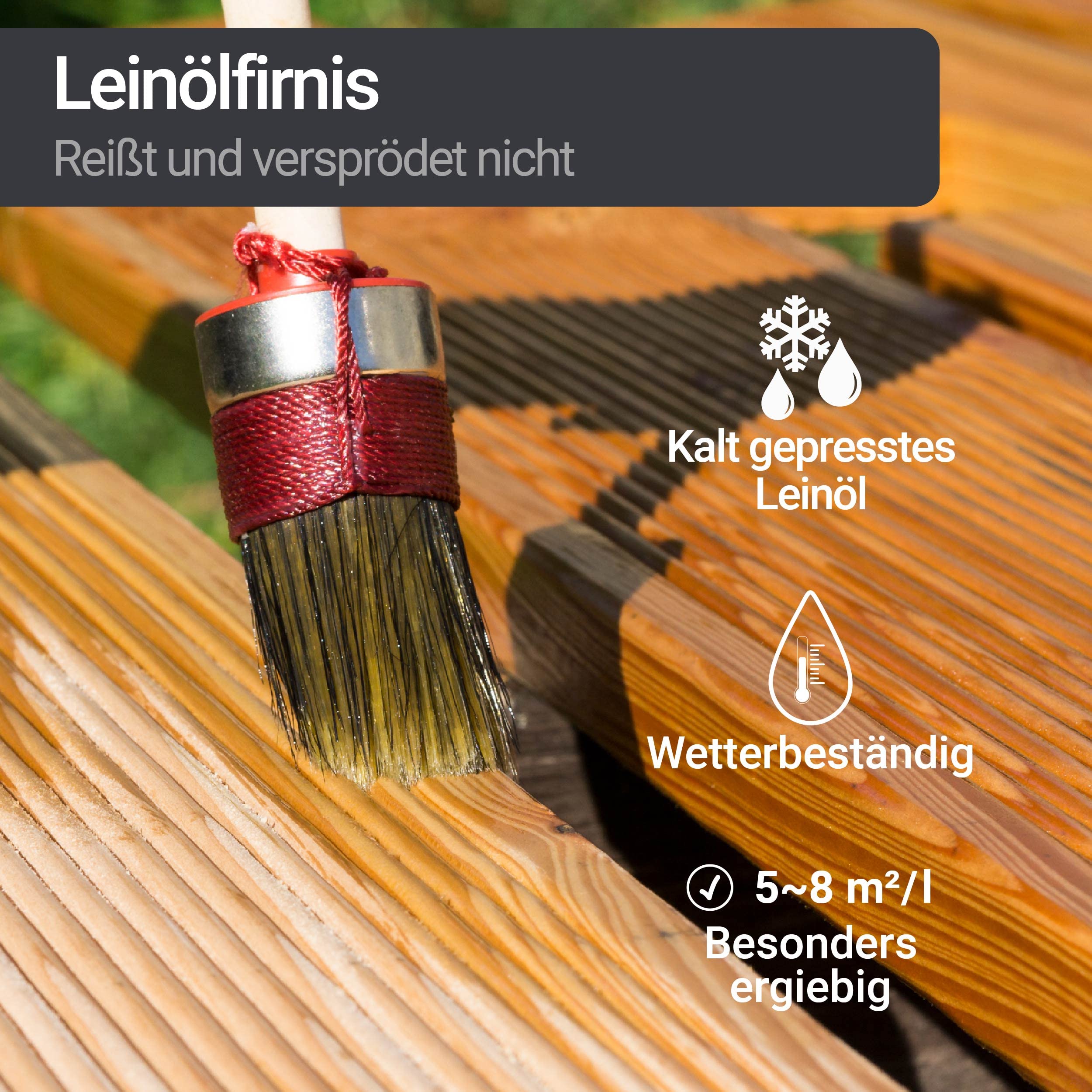 Leinölfirnis 5L Holzöl farblos Leinöl natürlicher Holzschutz Holzpflegeöl W210