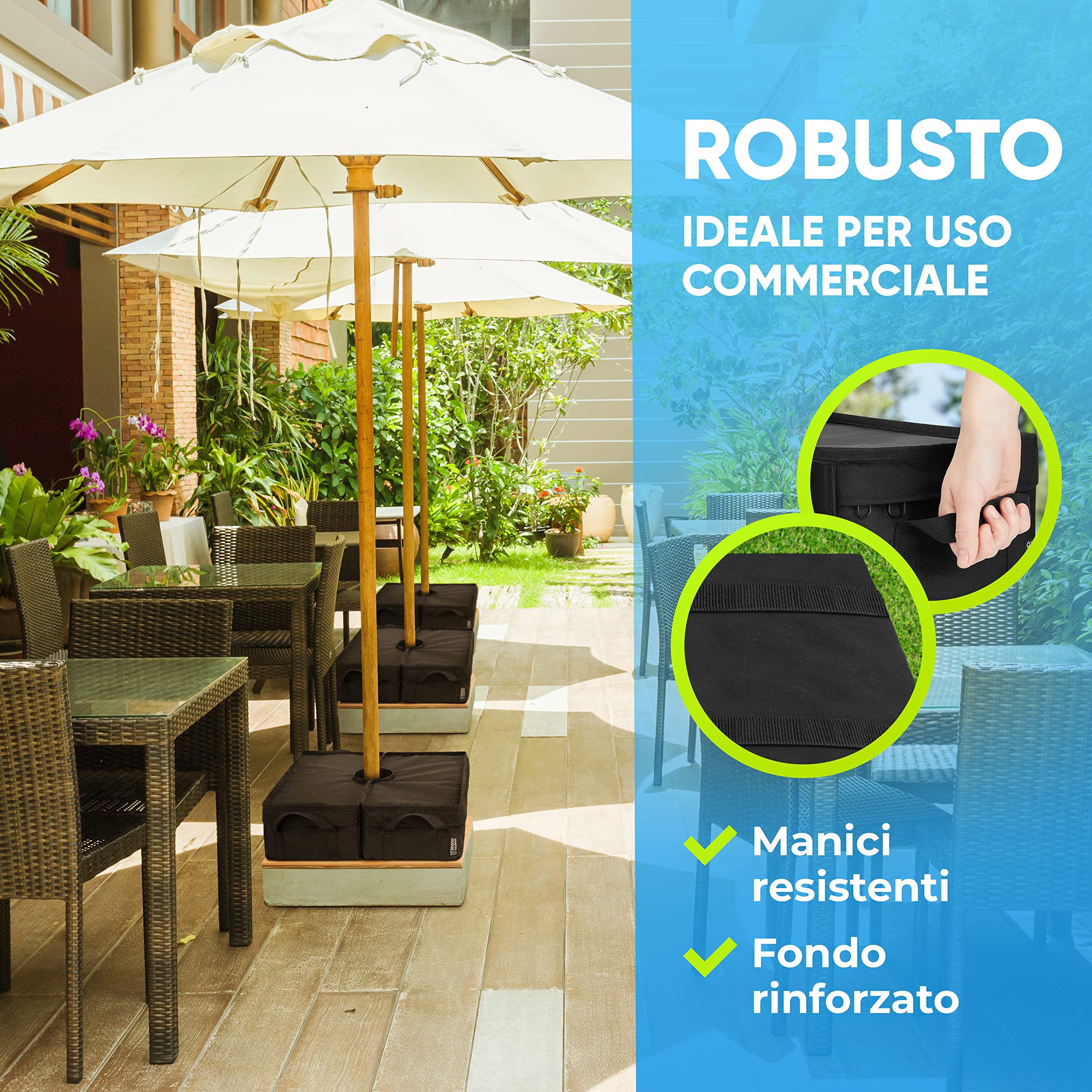 Base Per Ombrellone Rhino BaseMate - Rotonda &Oslash;46cm, Per Sabbia, Nero