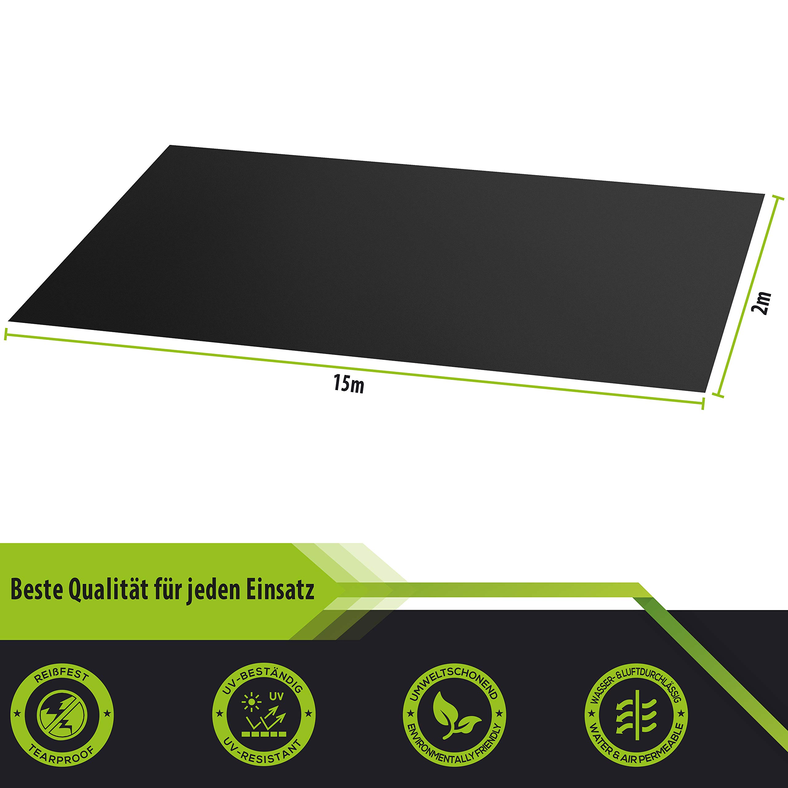 Telo Pacciamante Antierba 65 G/m² - 50 M², Rotolo 50x1 M, Permeabile All'Acqua E Aria, Protezione UV, Antistrappo, Per Orto E Giardino