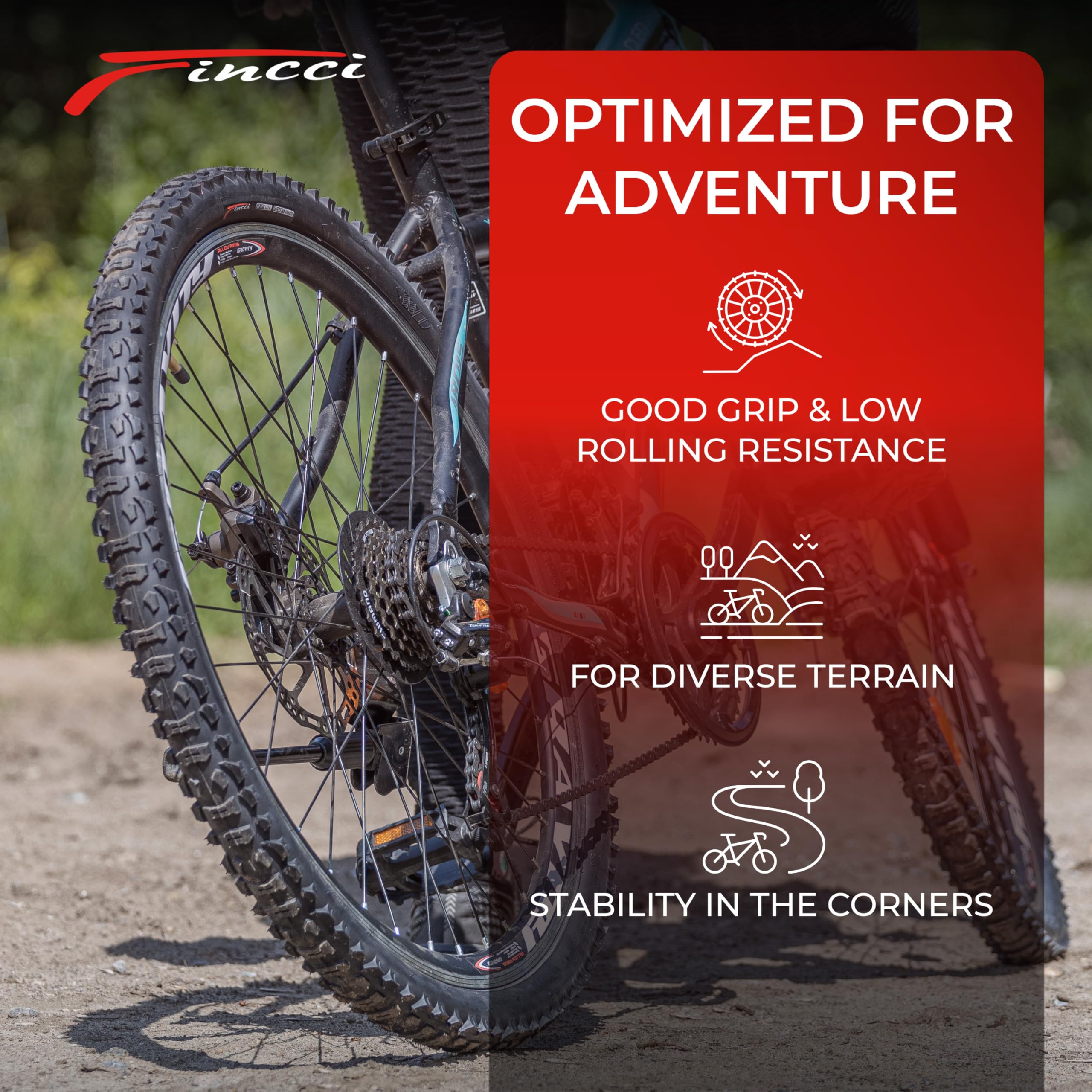 Fincci Fahrradreifen 26 Zoll - MTB Reifen 26 x 1.95, Fahrradmantel 26 Zoll, 60 TPI FaltReifen für Mountainbike, MTB Fahrrad, Rennrad Hybrid Fahrrad, E Bike, Etrto 50-559