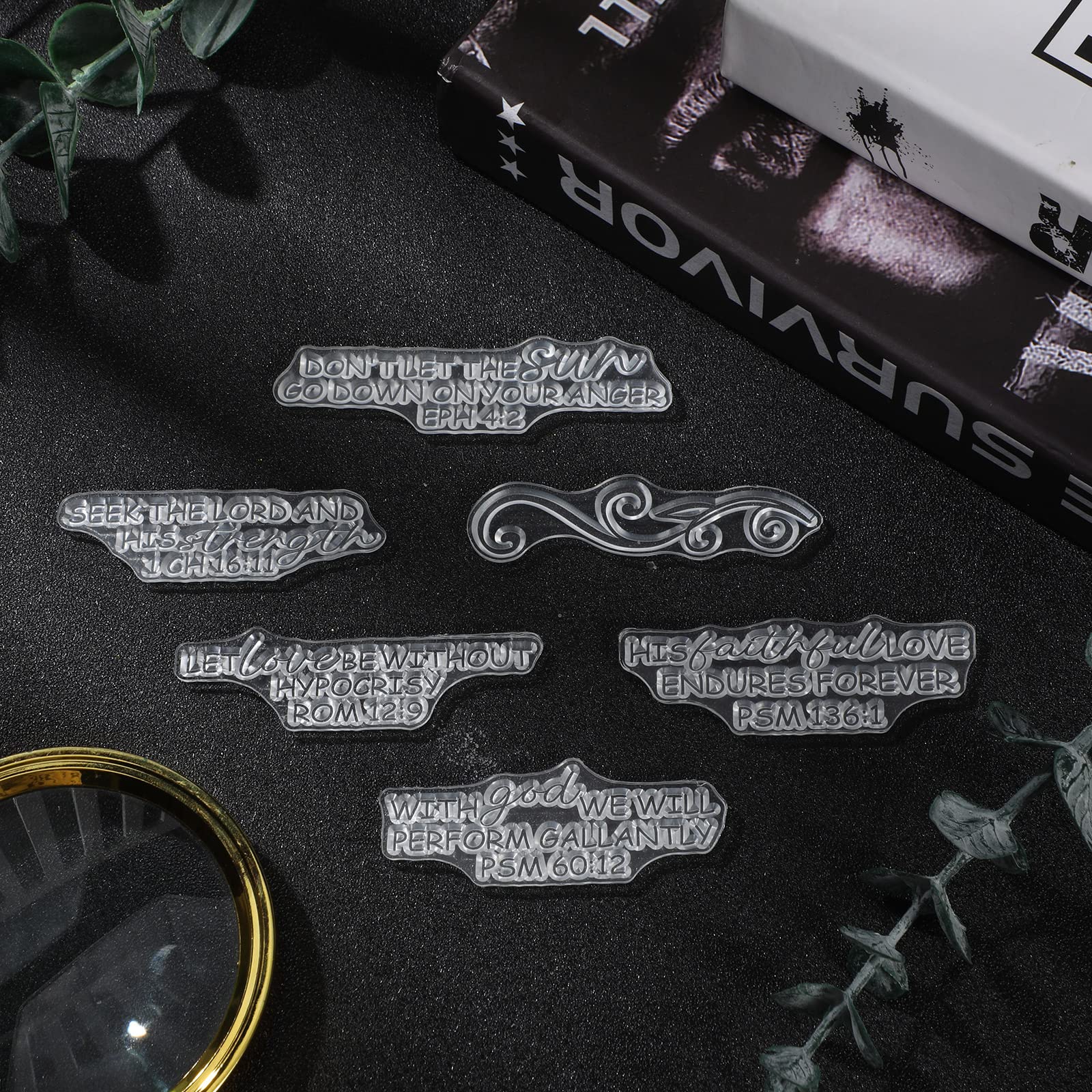 4 Sheets Bible Verse Clear Stamps Set Christian