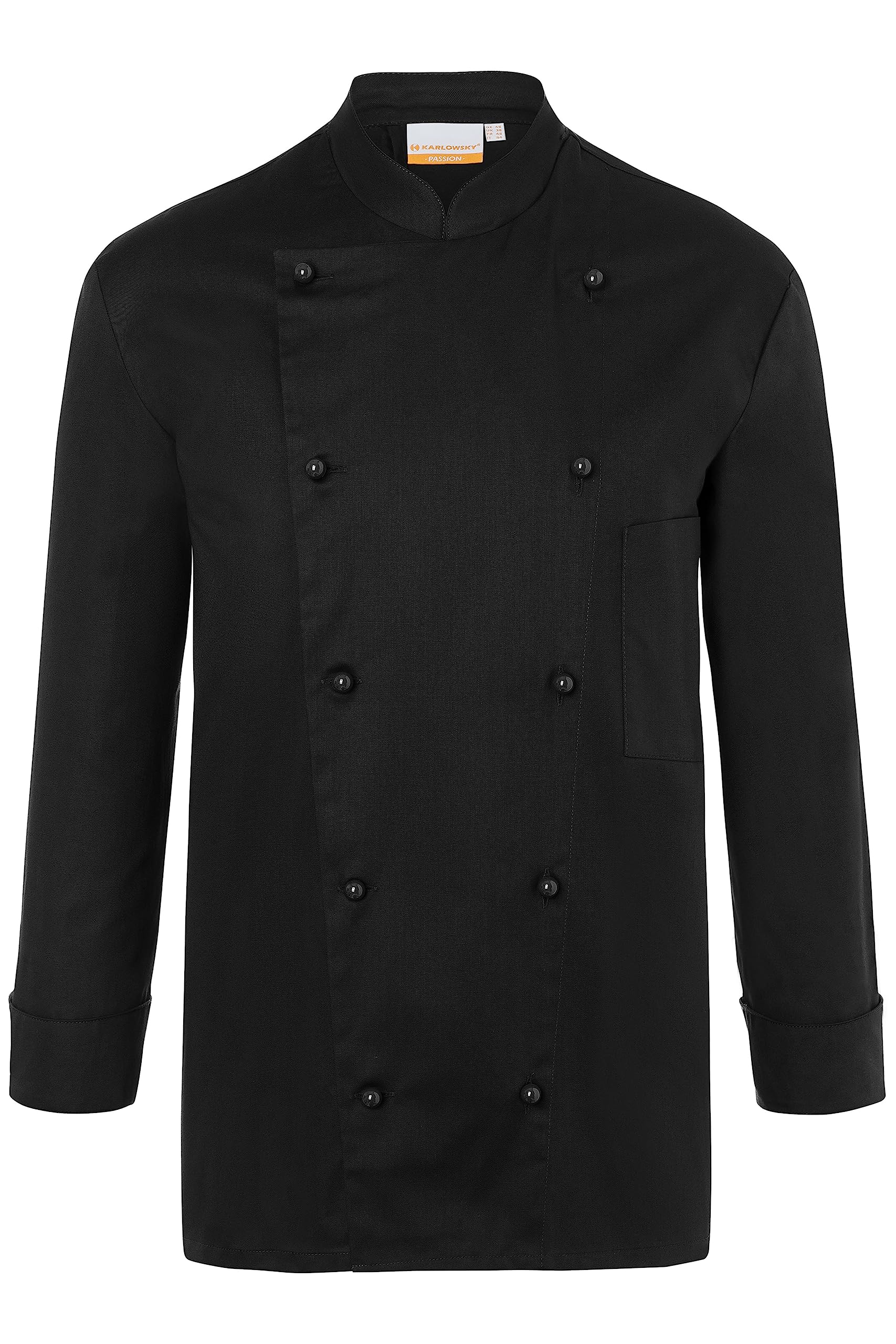 Karlowsky Herren Kochjacke Thomas Stehkragen Langarm 100% Baumwolle