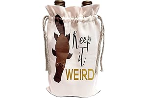 3dRose Keep It Weird Funny Platypus Wine Bags