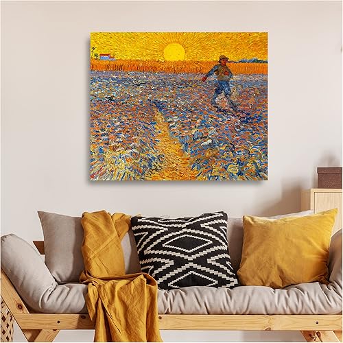 Miniatura 873 de A&T ARTWORK The Starry Night de Vincent Van Gogh. Tamaño del marco: 36 x 30 pulgadas, tamaño de la imagen: 30 x 24 pulgadas, reproducciones clásicas