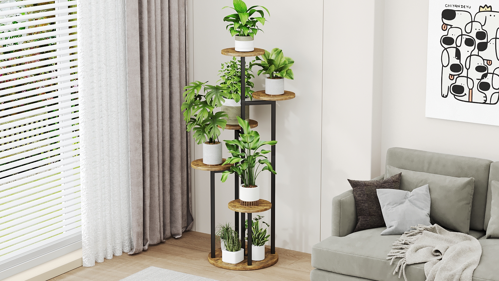 PET 6cm×5m 庭院葱茏 Amazon.com: INGIORDAR Plant Stand Indoor 6 Tier 9 Potted