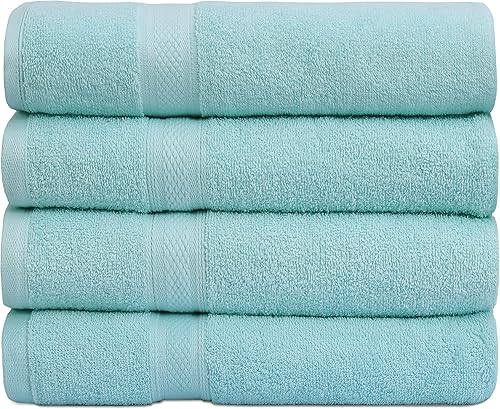 Juego de 4 toallas de baño (27 x 54 pulgadas), toallas de secado rápido, ultra suaves, absorbentes y elegantes para mejorar tu rutina diaria. (juego