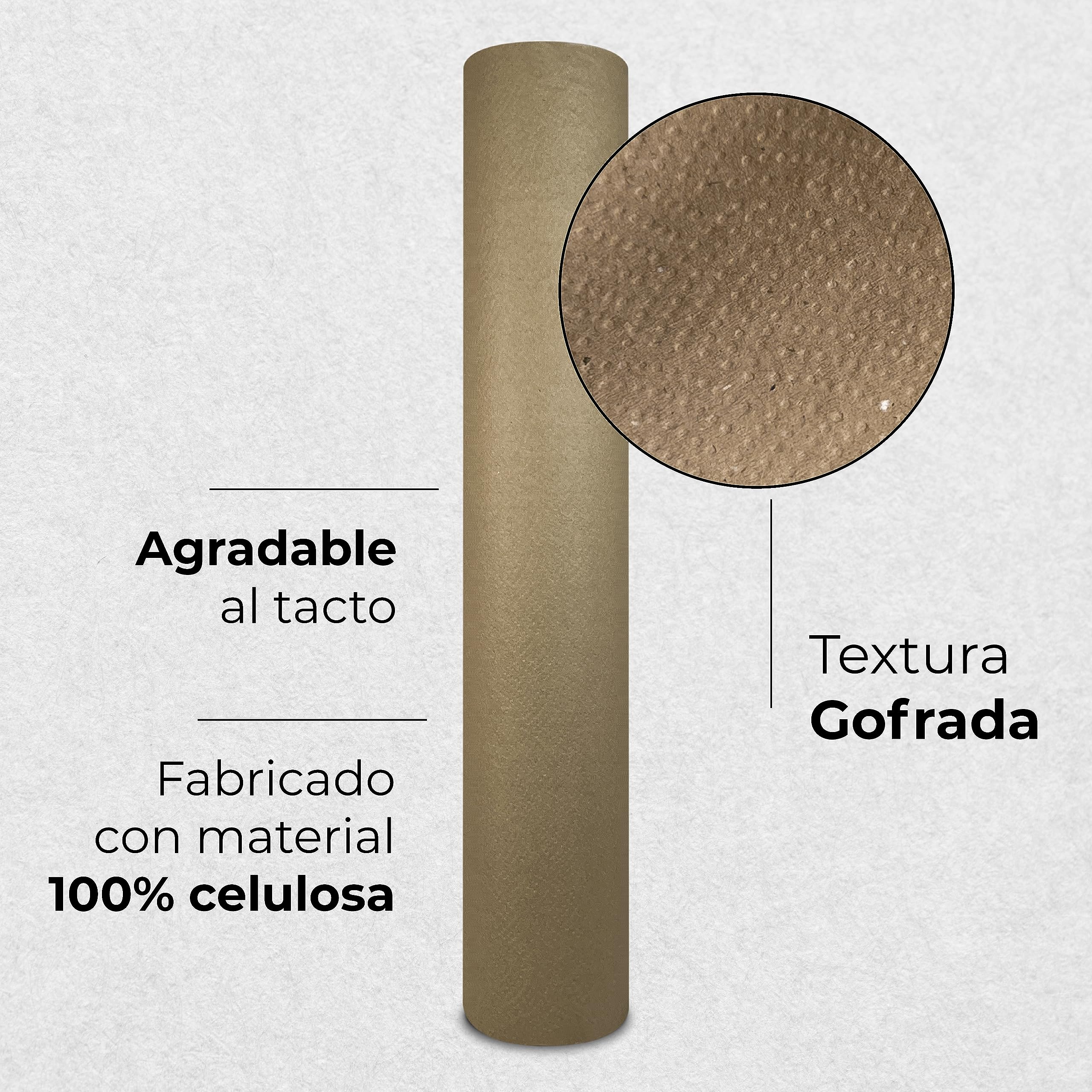 Papel Camilla Eco Natural 60 cm x 70 m - 6 Rollos, Sin Precorte - Papel Camilla Masaje, Clínicas, Tatuaje, Fisioterapia, Estética