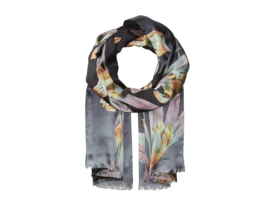 

Echo Design Cascading Floral Double-Faced Wrap (Black) Scarves