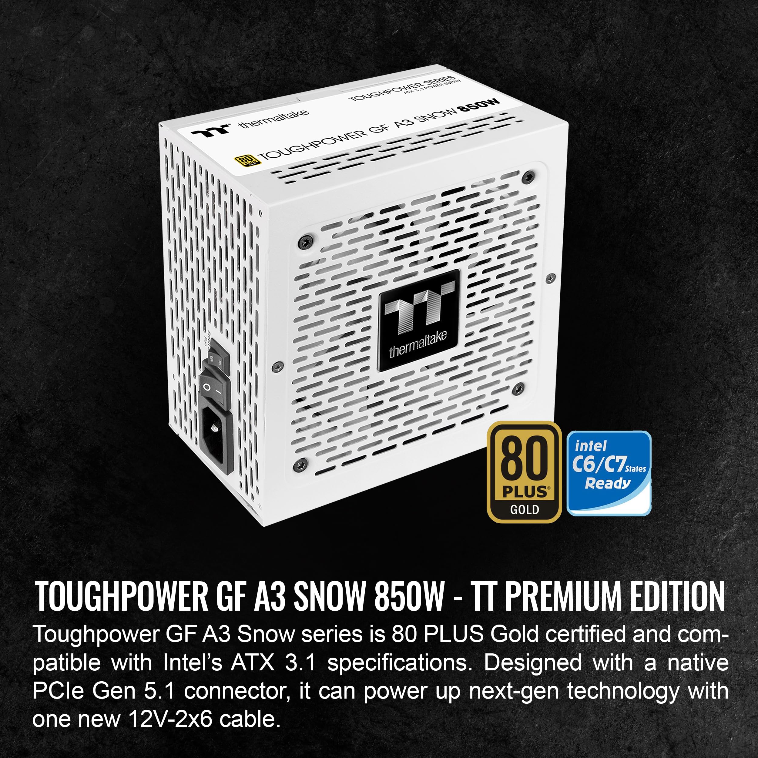 （美品）Thermaltake Toughpower GF A3 850W Thermaltake Toughpower GF A3 Snow Edition 850W 80+ Gold Full