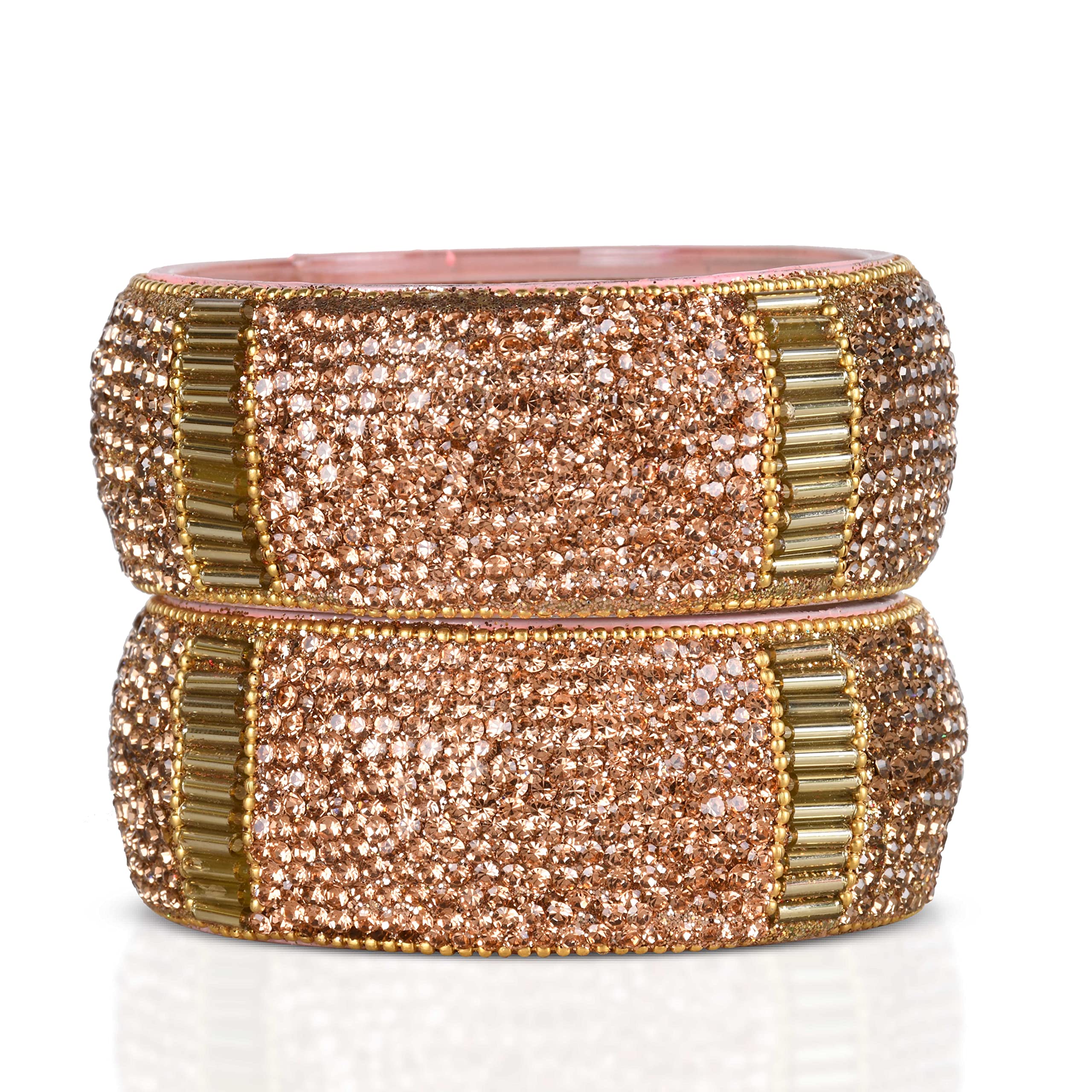 BRIDAL GARNISH Glass Zircon Kada Women & Girls Fashion Designer Glass Stone Bangle (Pink, 2.4) Base Glittery Design Embroidry Women Fashion Designing Bangle For Women And Girls Bangle Glass Kada I (B0BFLD2FK5) Amazon Price History, Amazon Price Tracker
