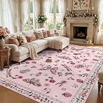 AIMPEAK Insect Roues de la zone verte foncée 3x5 pour le salon, Soft Non Slip Vintage Lavable Chambre à Butterfly Rug Sous le lit Tapis à faible-pile pour salle à manger Bureau Salle de jeux Cuisine Fleur Floral