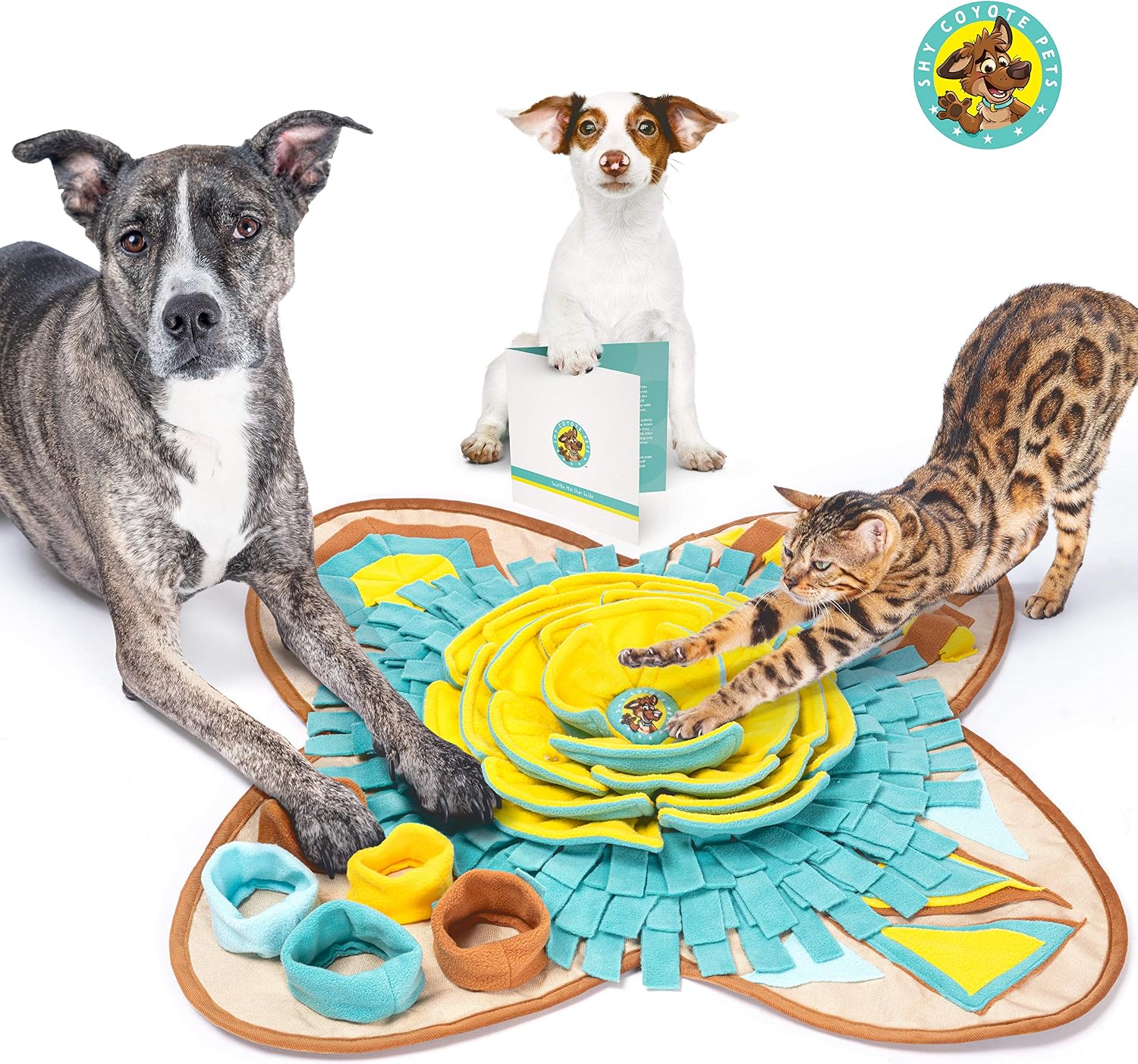 Shy Coyote Pets - Snuffle Mat for Dogs - Plush Thick Material - Machine Washable - Foraging Activity Mat - for Cat, Rabbit, Hedgehog,…