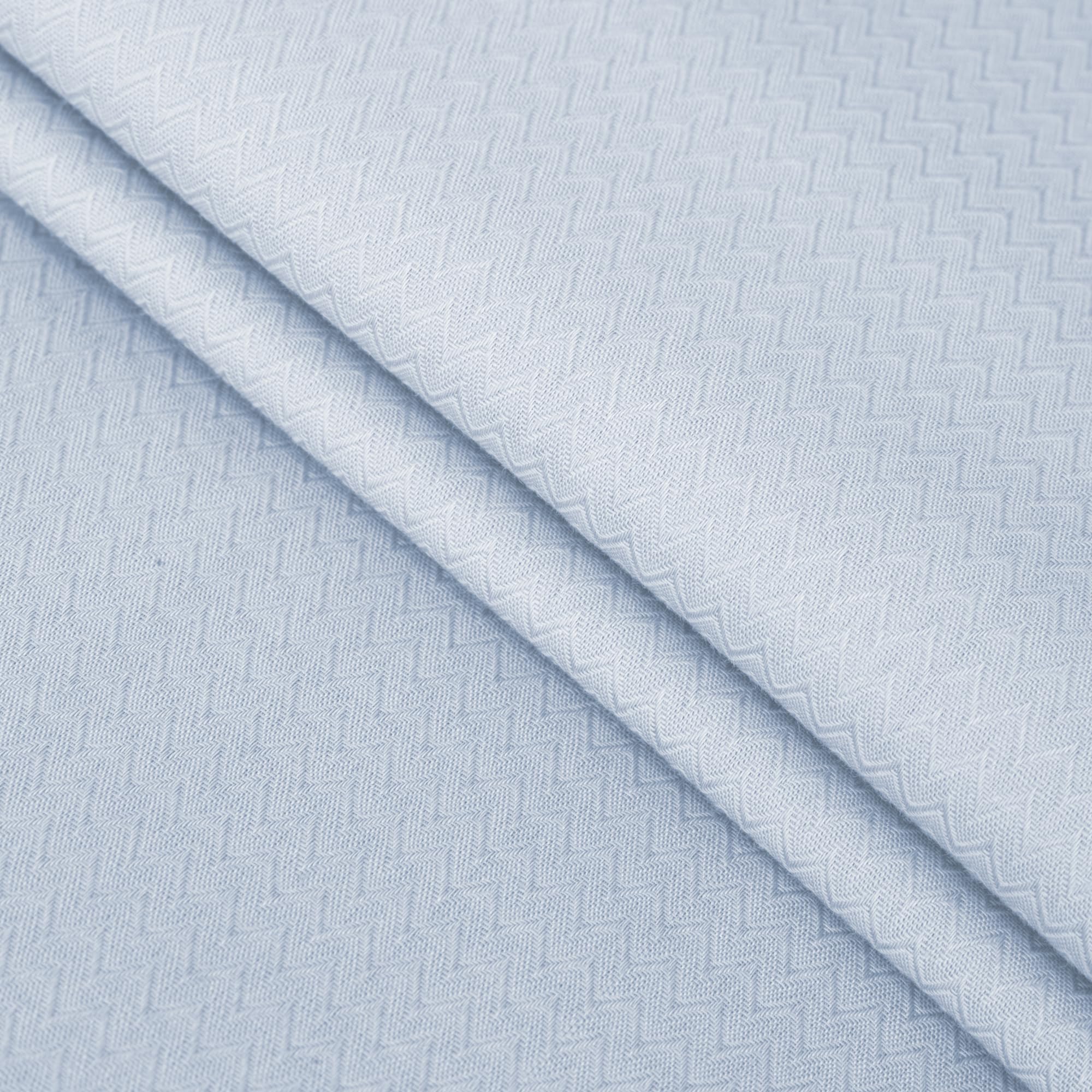 Ruggeri - Double Bed Sheet Set - Made in Italy - 100% Pure Cotton Satin - Candies Collection (Light Blue Zigzag) - Image 3