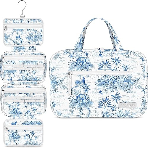 Eco Sun Neceser de viaje colgante  Diseñado en Hawái  Organizador de viaje resistente al agua para accesorios de baño, Rosa encendido, Colgar