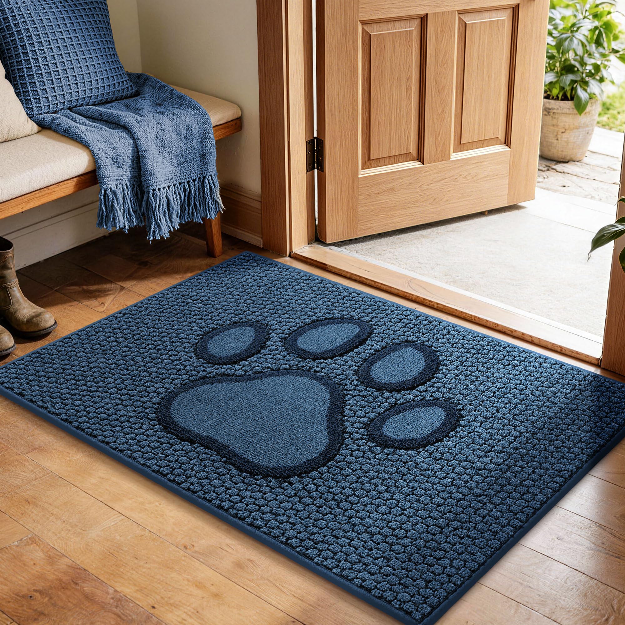 Dog Door Mat - Paw Print Entry Rug -27