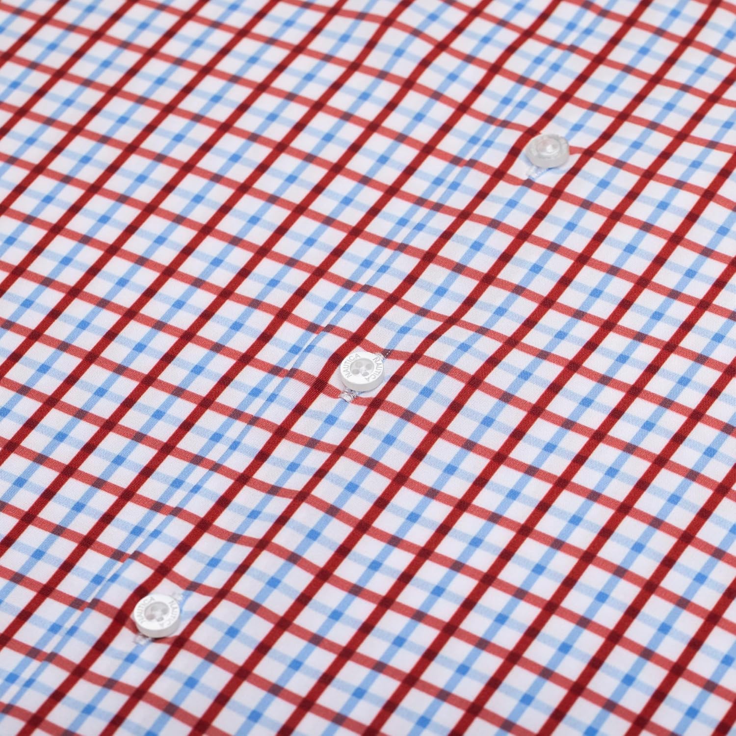 Nautica Slim Fit Mens Plaid Dress Shirts Long Sleeve Wrinkle Free Formal 4-Way Stretch Cooling Technology Work Ready - Image 7