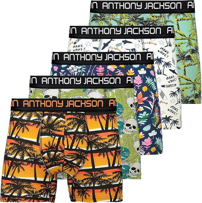 Anthony Jackson Likralı 5’li-3’lü Kutu Desenli Premium Erkek Boxer Palm