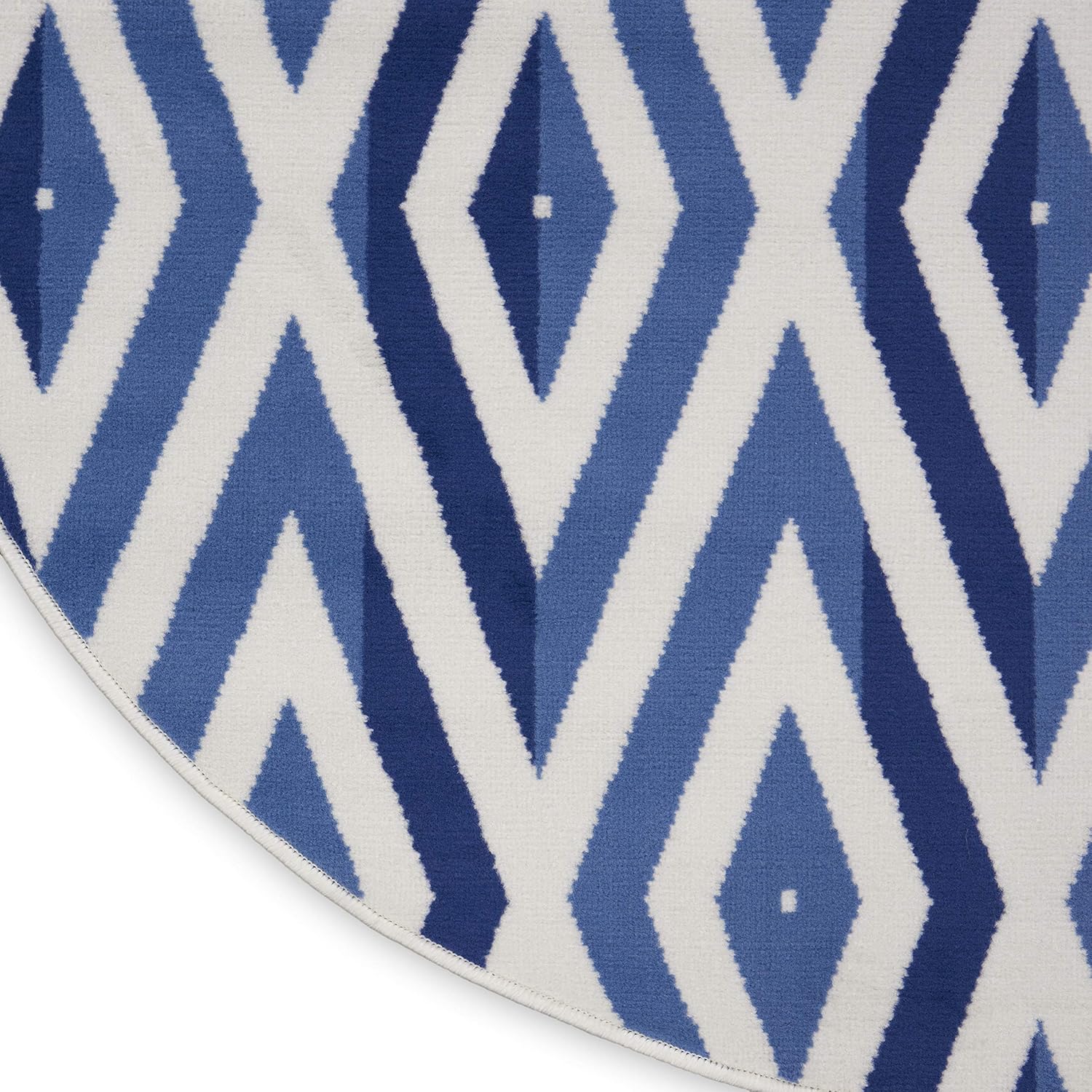 Nourison Home Whimsicle Ivory Blue 5' x Round Area Rug - Easy Clean, Non Shedding, Bed Room, Living Room, Dining Room, Kitchen (5' x Round)
