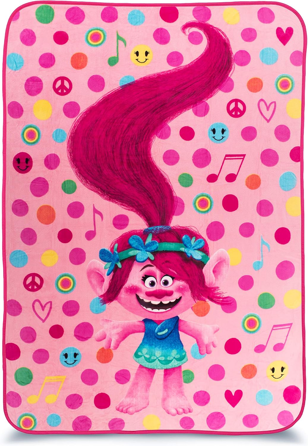 Franco Kids Bedding Blanket, Twin/Full Size 62" x 90", Trolls Poppy