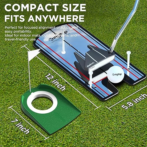 Miniatura 2 de KINGTOP Espejo de Putting de Golf - Ayudas de Entrenamiento de Alineación de Putting para Consistencia y Precisión - Ideal para Práctica