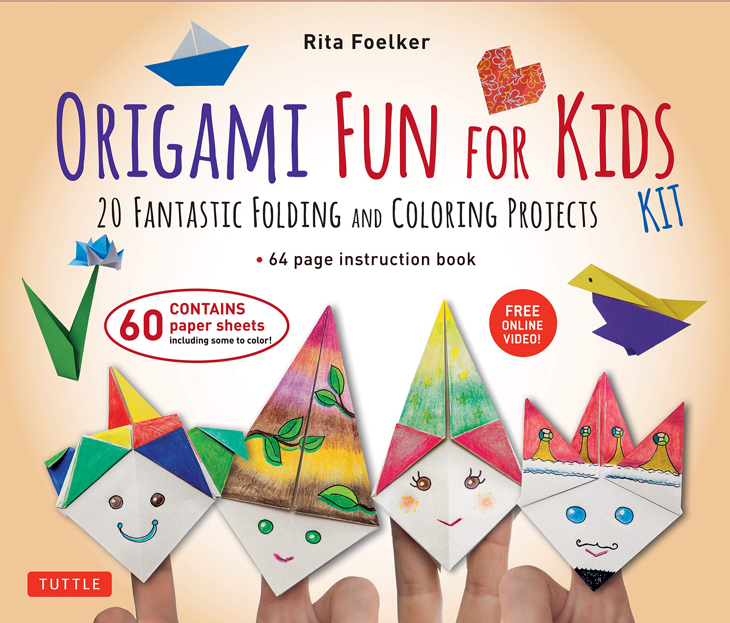 Origami Fun for Kids Kit: 20 Fantastic Folding and Coloring Projects: Kit with Origami Book, Fun & Easy Projects, 60 Origami Papers and Instructional DVD