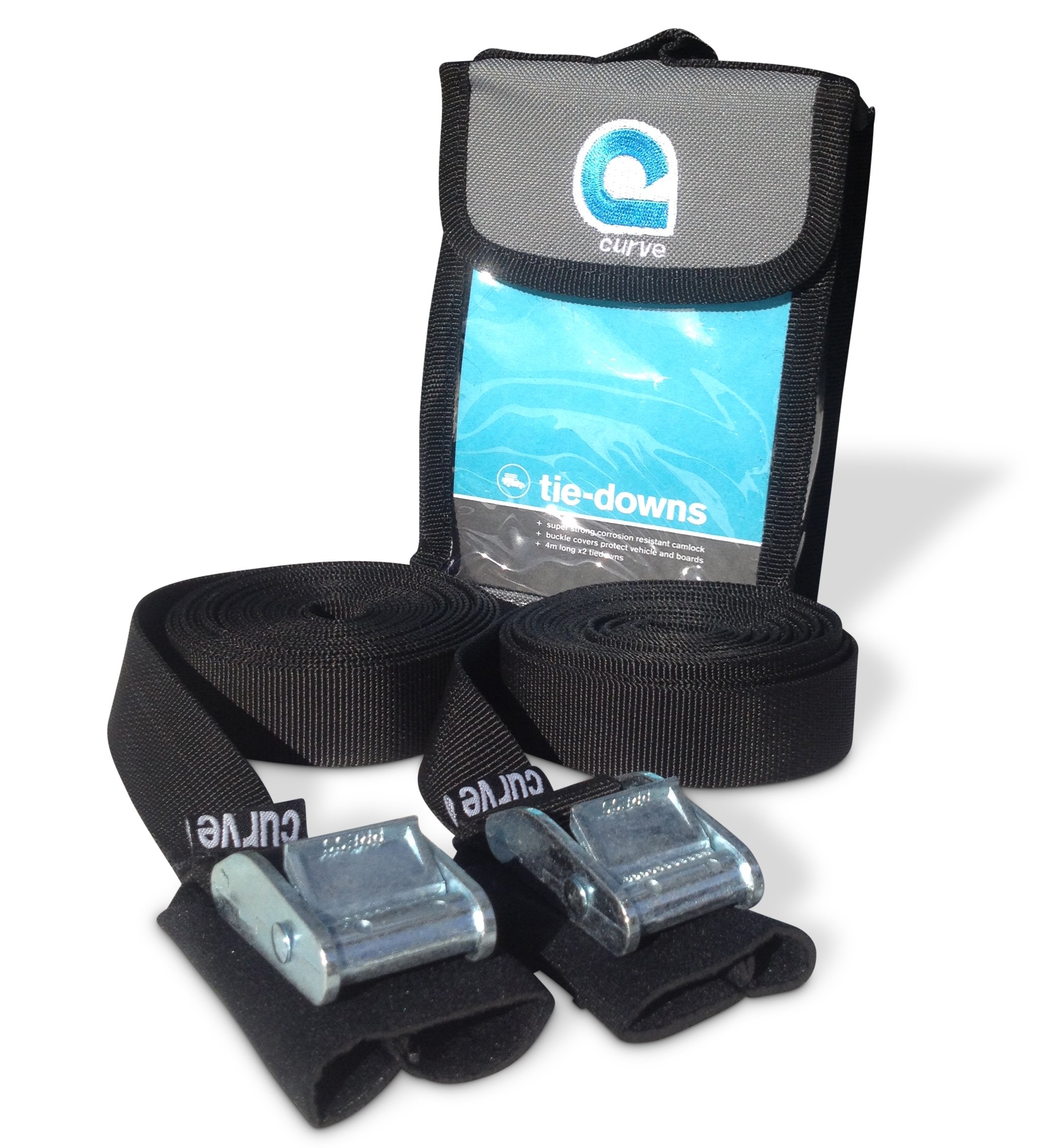 Curve Tie Down Straps 13' with Neoprene Buckle Jackets - 2 Pack