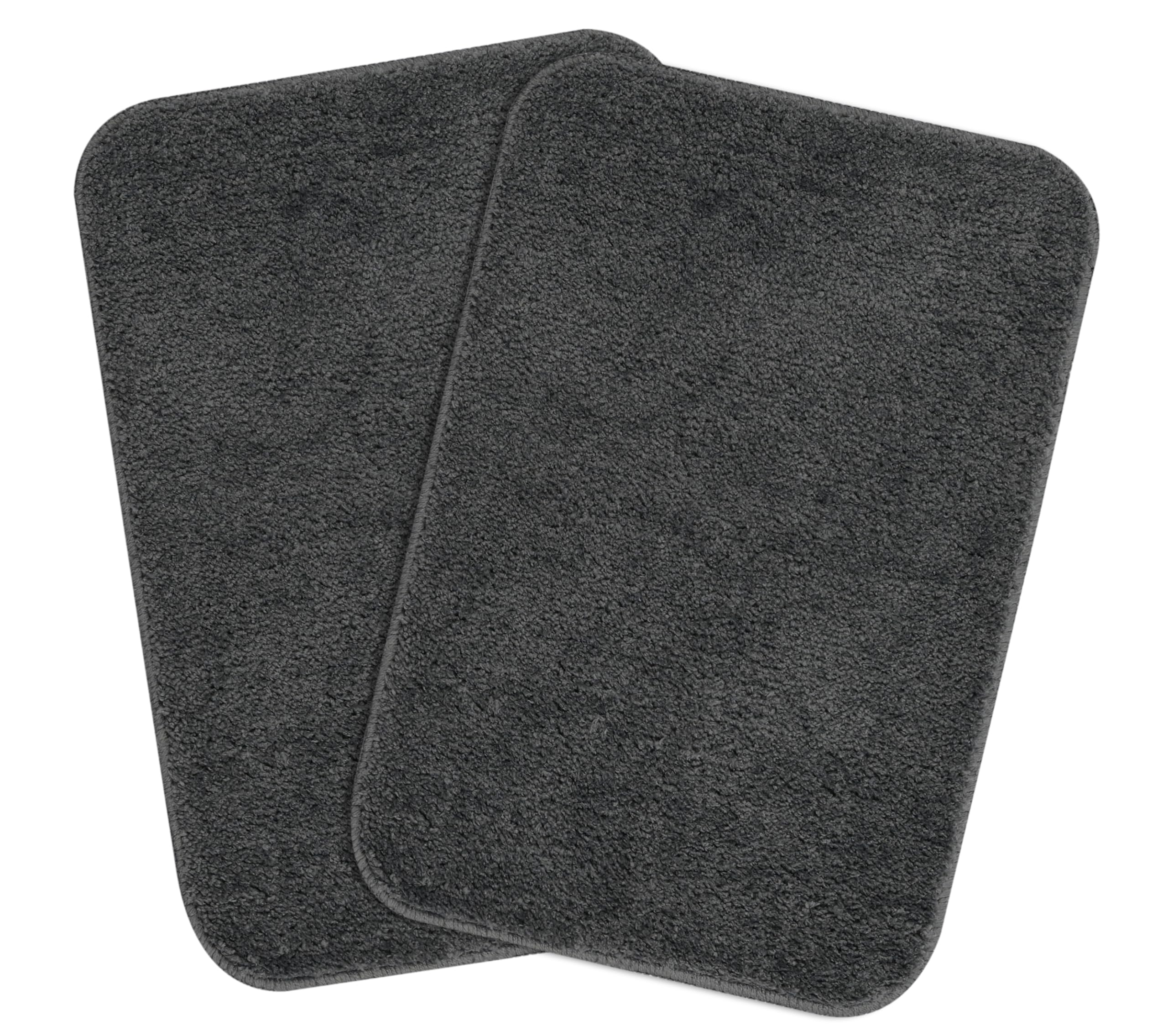 Saral Home Microfiber Solid Anti-Skid Bath Mats Pack of 2 (Grey, 35x50 CM)