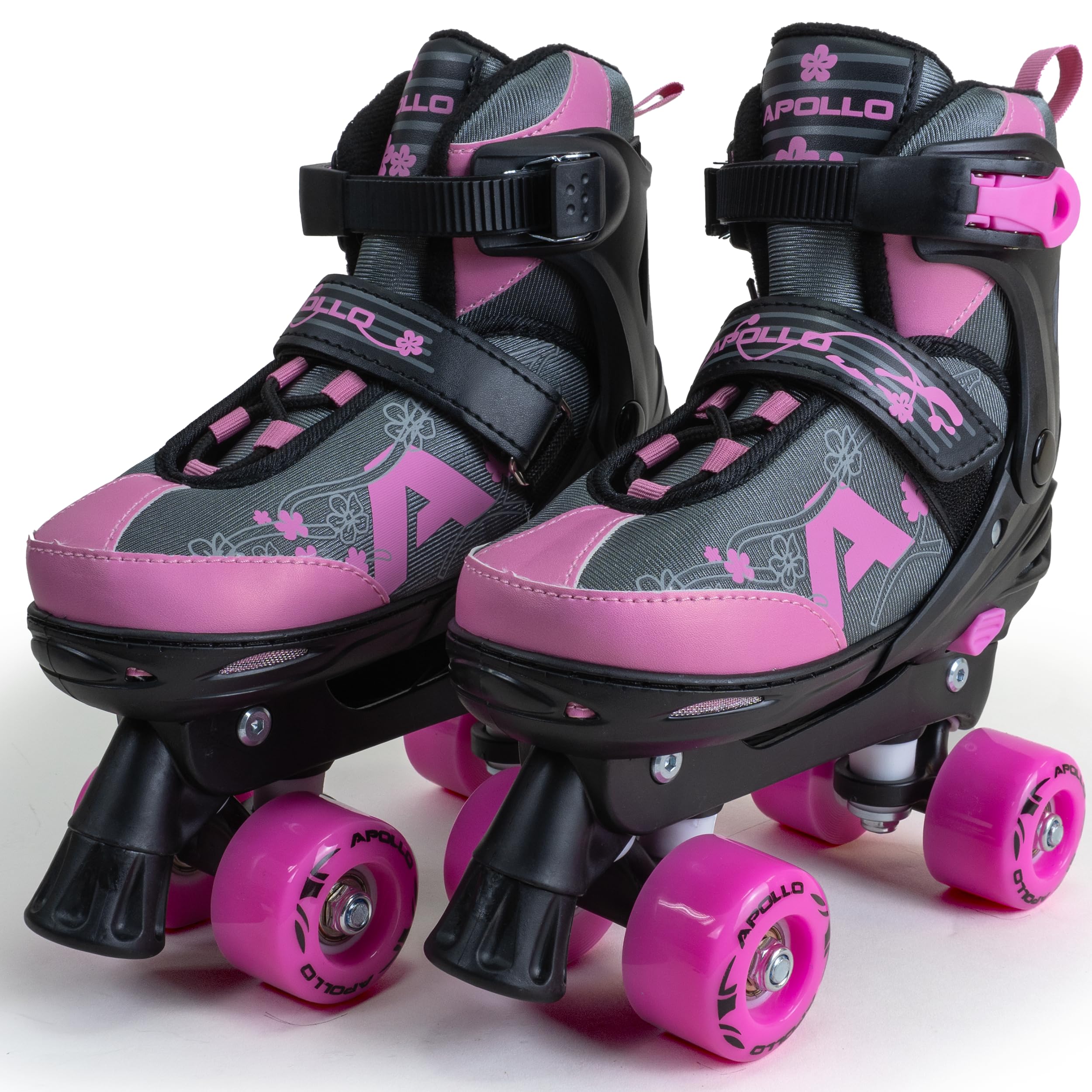 Apollo Champion Patins à roulettes réglables pour enfants, confortables, à LED, pour filles et garçons, tailles 31-42