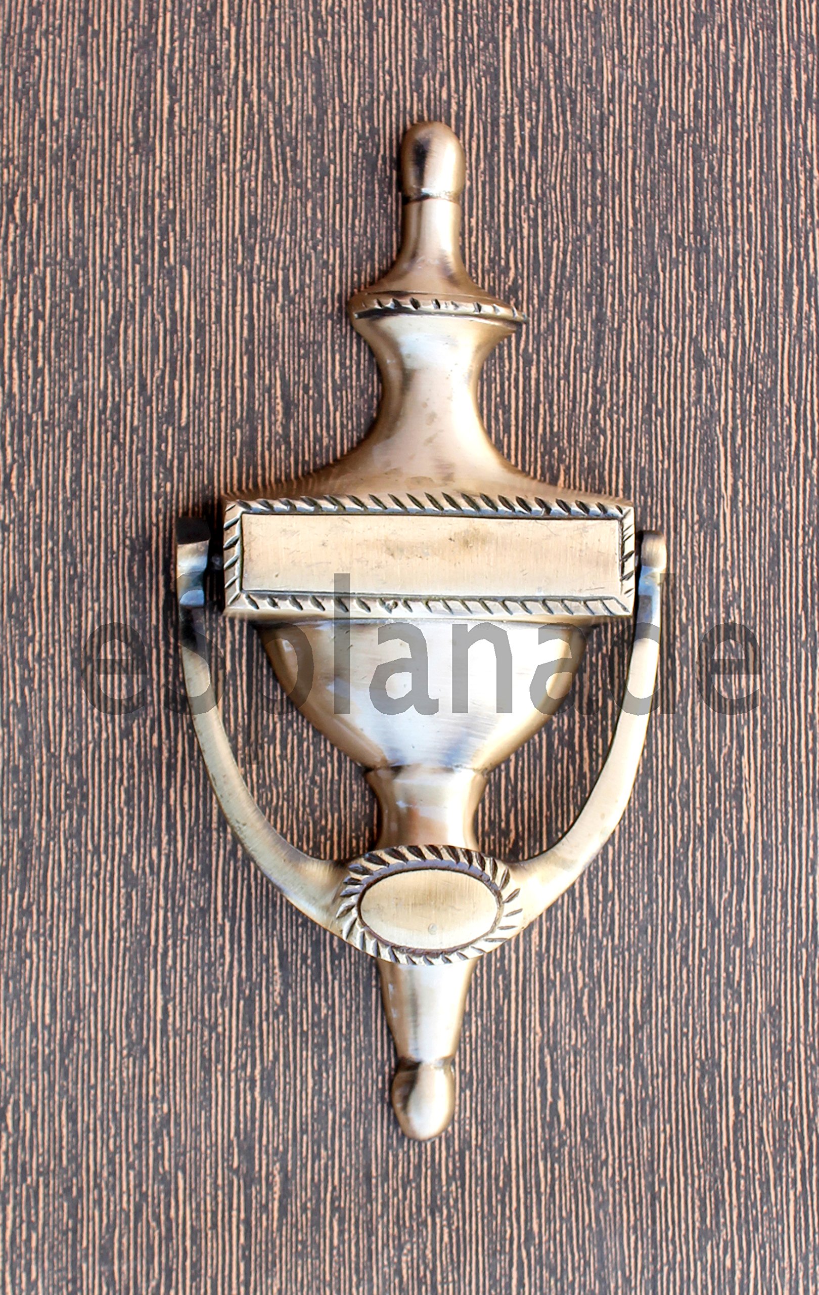 eSplanade "Colonial Style Brass Door Knocker, Yellow, 4 x 2 x 8-Inch