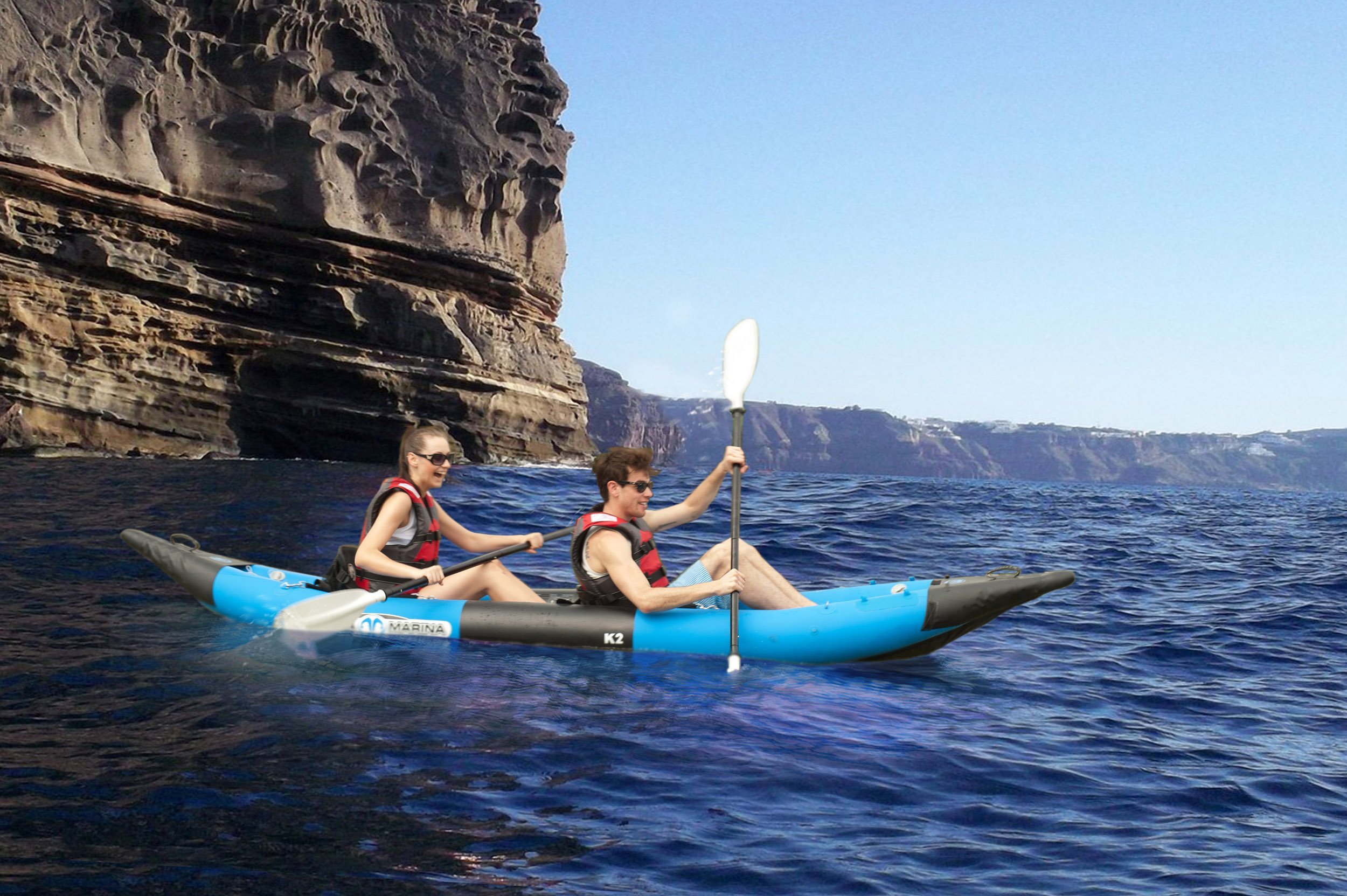 Aqua Marina Paddle Beach Kayak Kajak Paddel 4sections, Silver, L, B0301705P